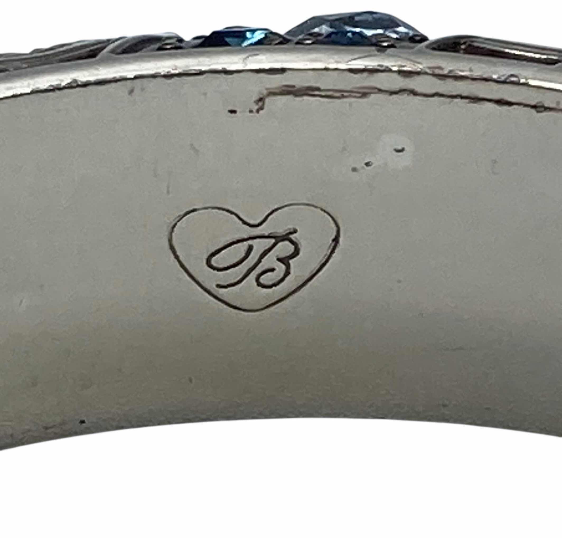 Photo 1 of BRIGHTON VINTAGE SILVER PLATED CRYSTAL VOYAGE HINGED BANGLE BRACELET 2.75” (READ NOTES)