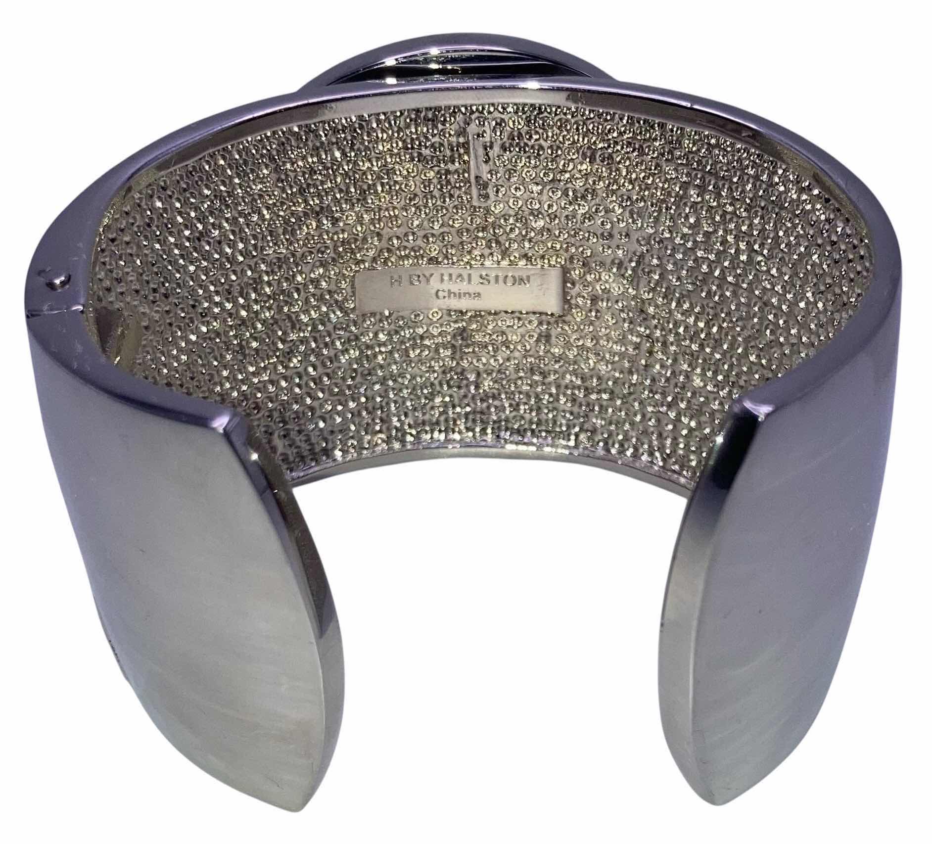 Photo 1 of H BY HALSTON SILVER FINISH HINGED CUFF BRACELET 2.5” $122