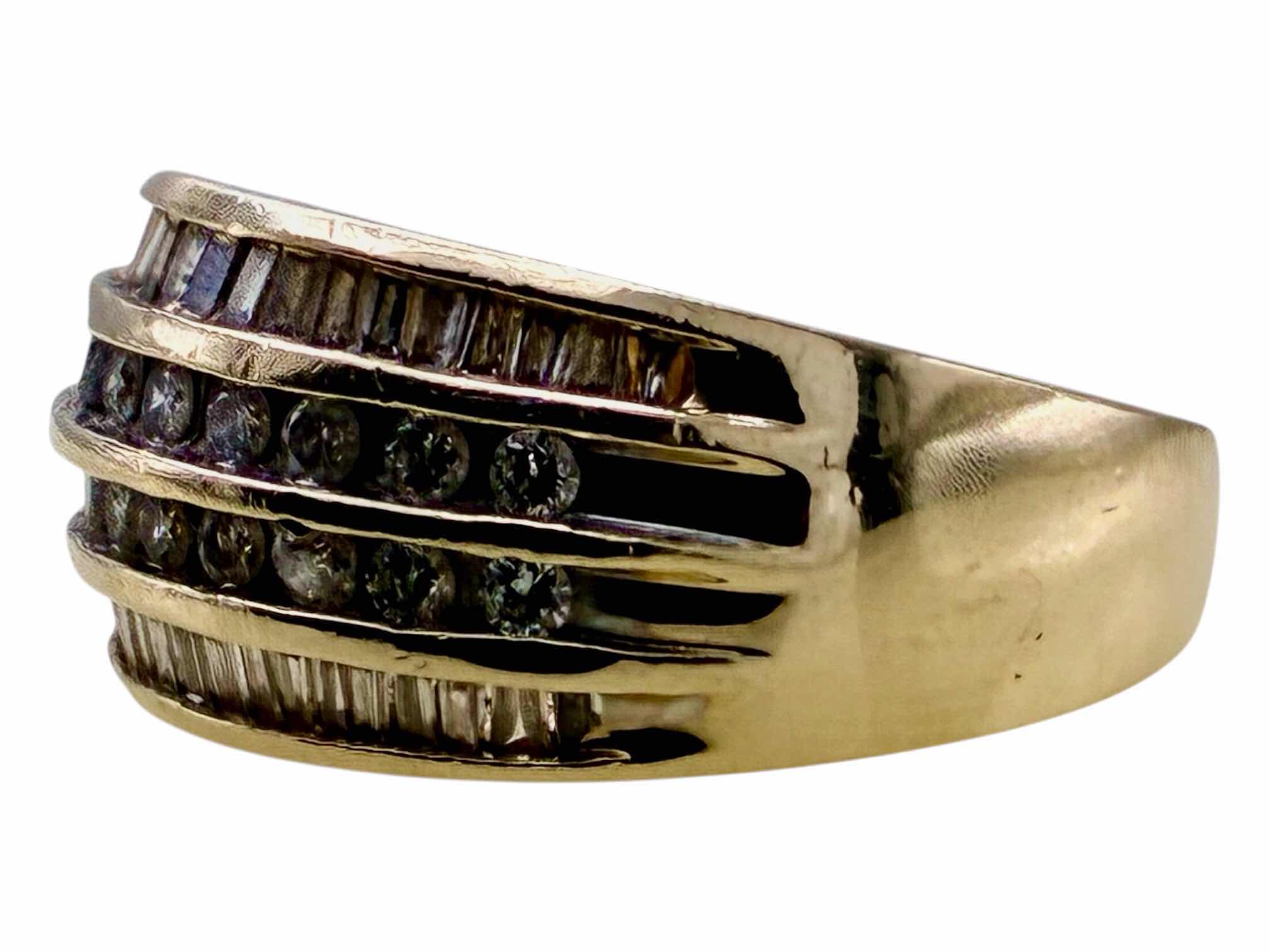 Photo 1 of DIAMOND BAGUETTE 10K GOLD ANNIVERSARY RING SIZE 7.5/7.4G $1800