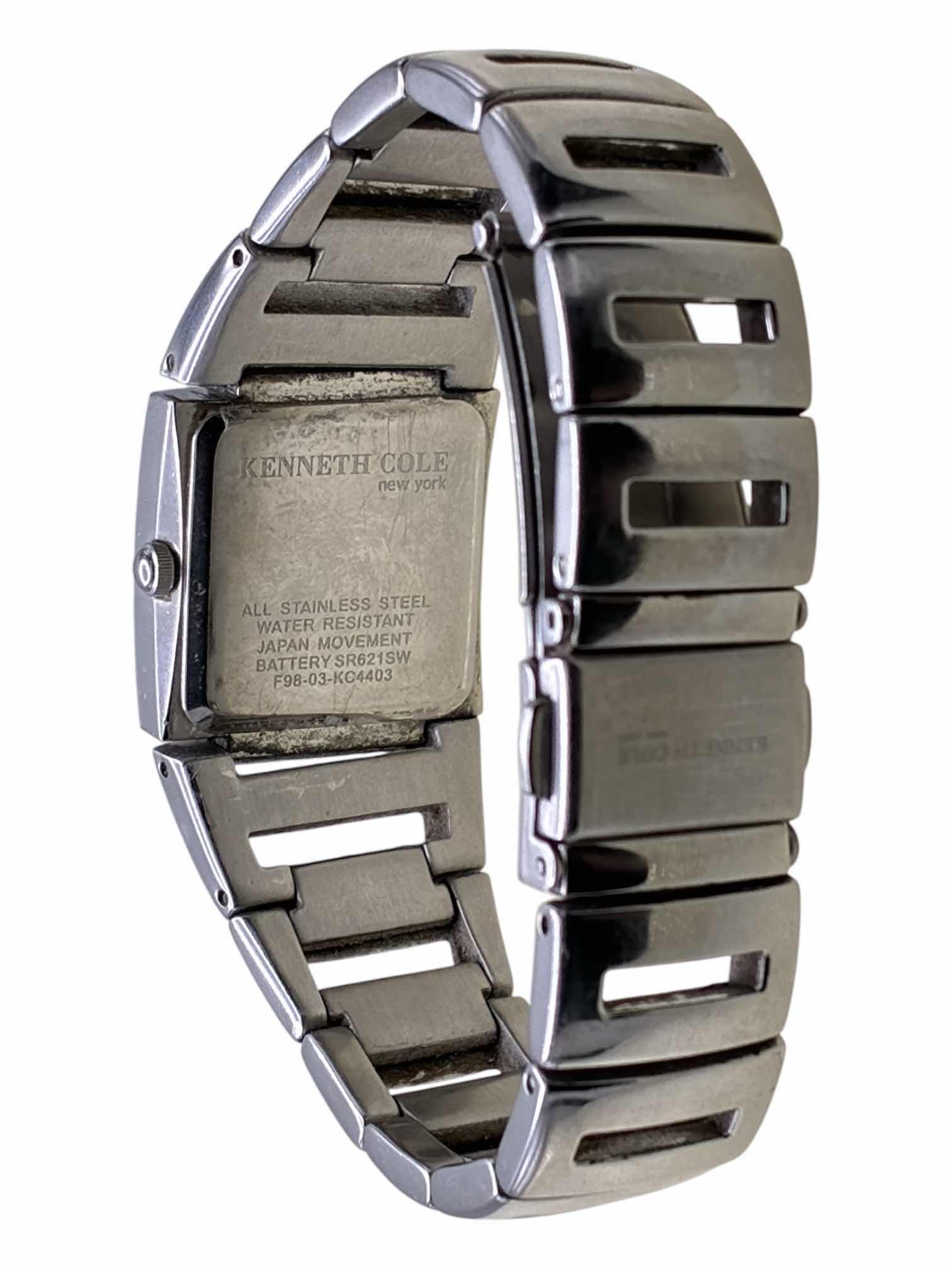 Photo 1 of KENNETH COLE STAINLESS STEEL LADIES WATCH 2.30” DIA $40