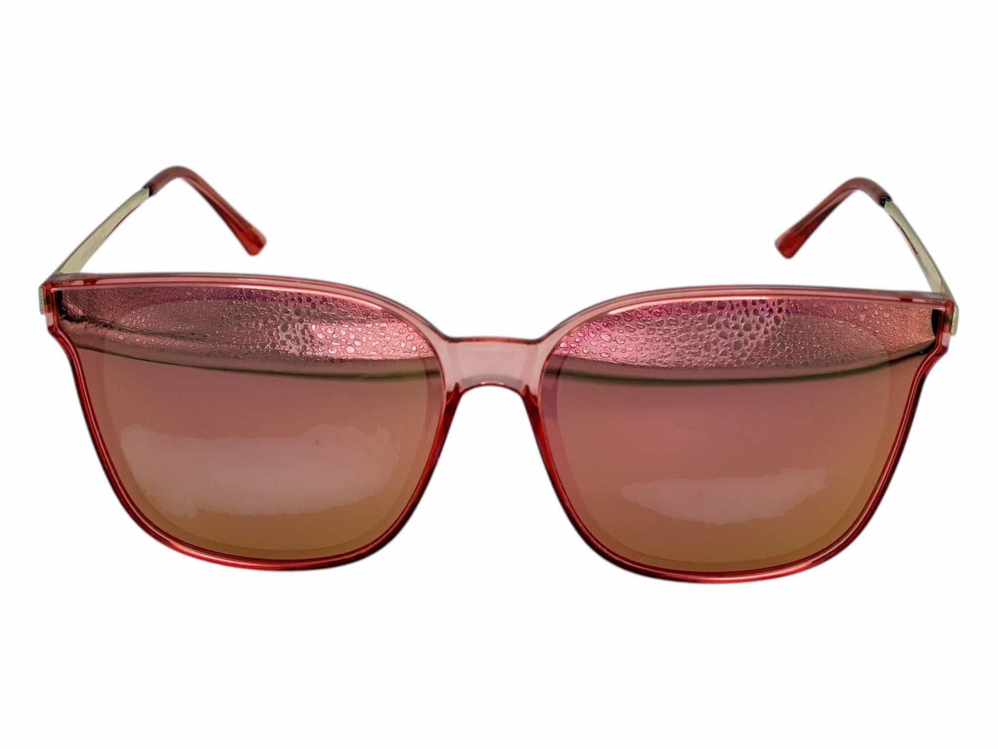 Photo 1 of DUCO MIRRORED PINK & GOLD SUNGLASSES W CASE & BOX