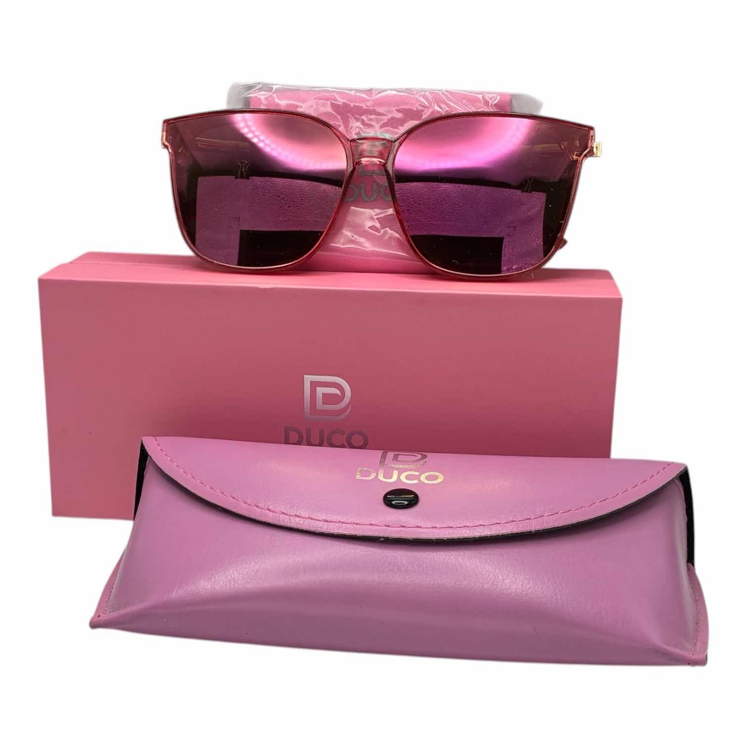 Photo 1 of DUCO MIRRORED PINK & GOLD SUNGLASSES W CASE & BOX