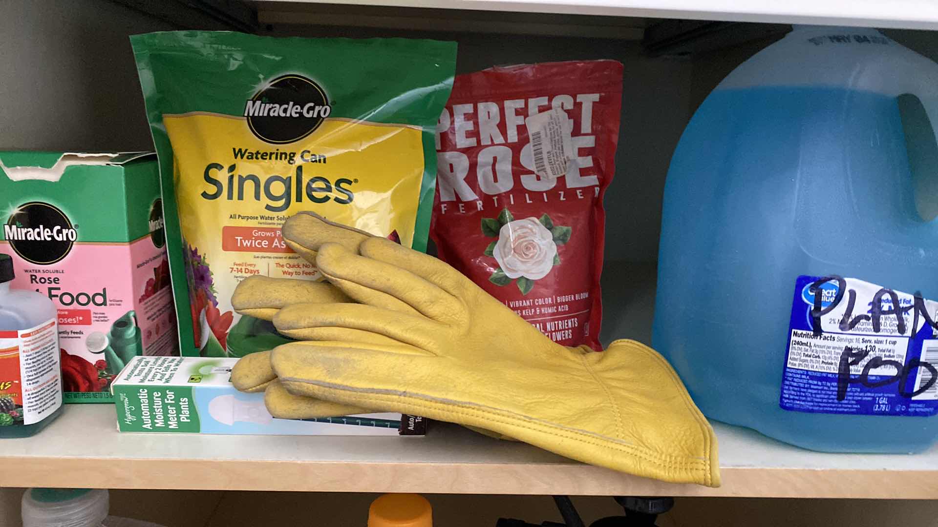 Photo 1 of CONTENTS KITCHEN CABINET PLANT FOOD AND WATERING CAN