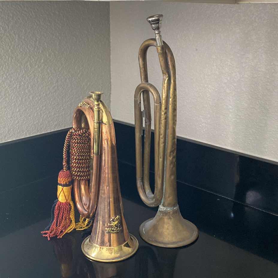 Photo 1 of PAIR OF VINTAGE BUGLES