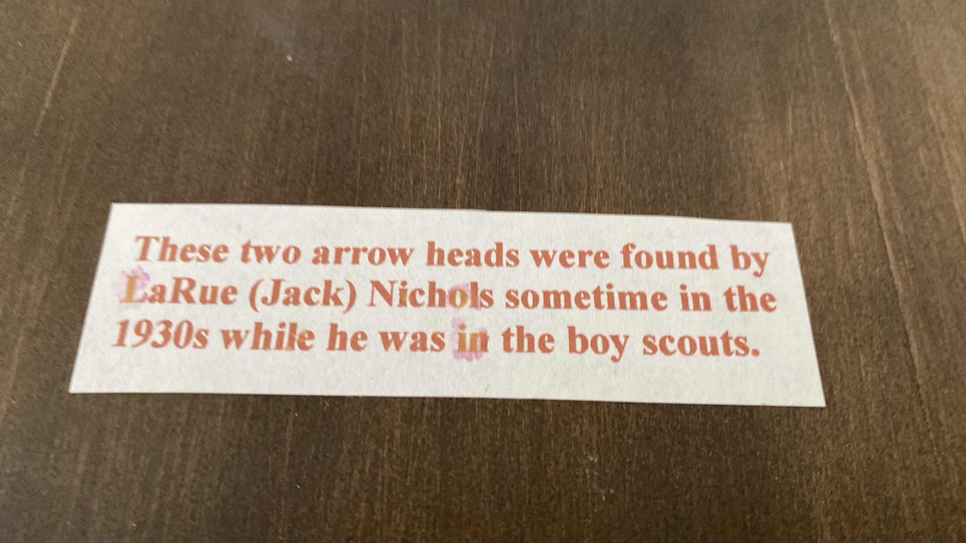 Photo 4 of 1930’s ARROW HEADS FOUND BY LA RUE (JACK ) NICHOLS WHILE HE WAS IN THE BOY SCOUTS 9” x 6”