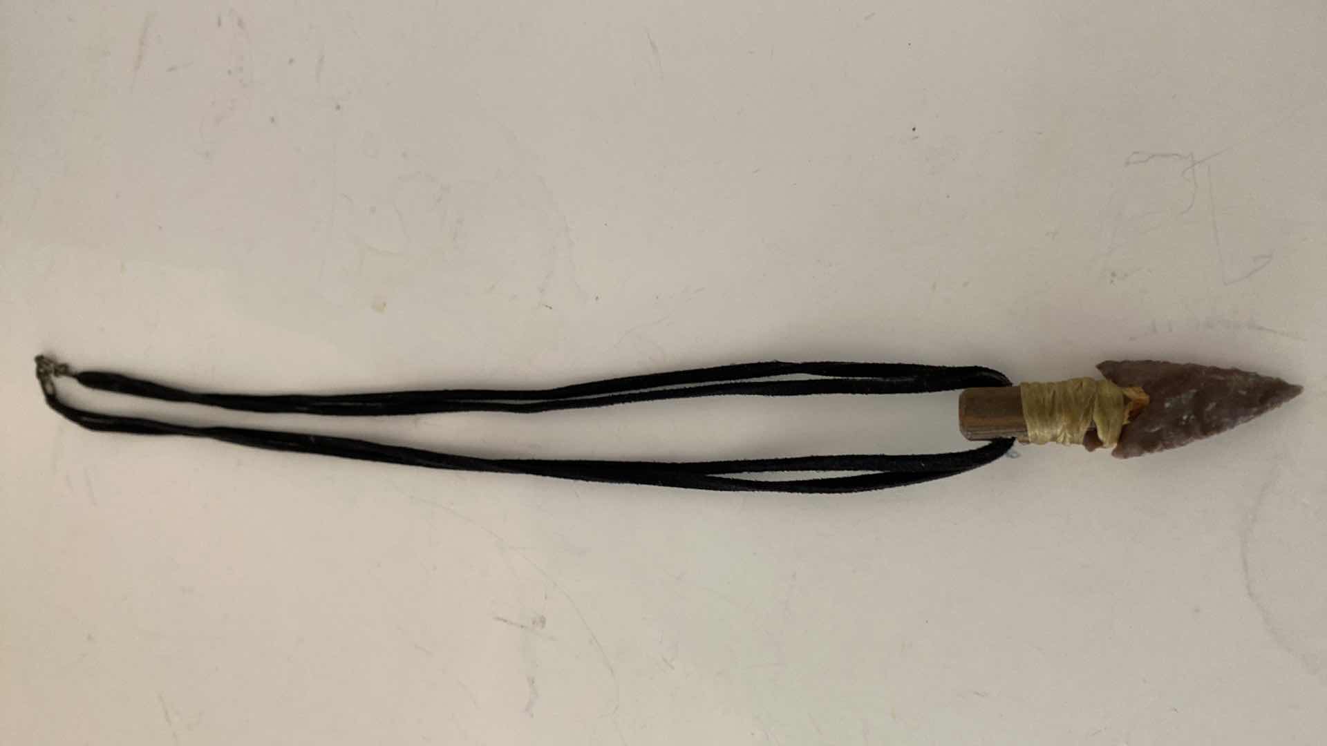 Photo 1 of POLISHED BLACK STONE AND ARROWHEAD NECKLACES 13.5”