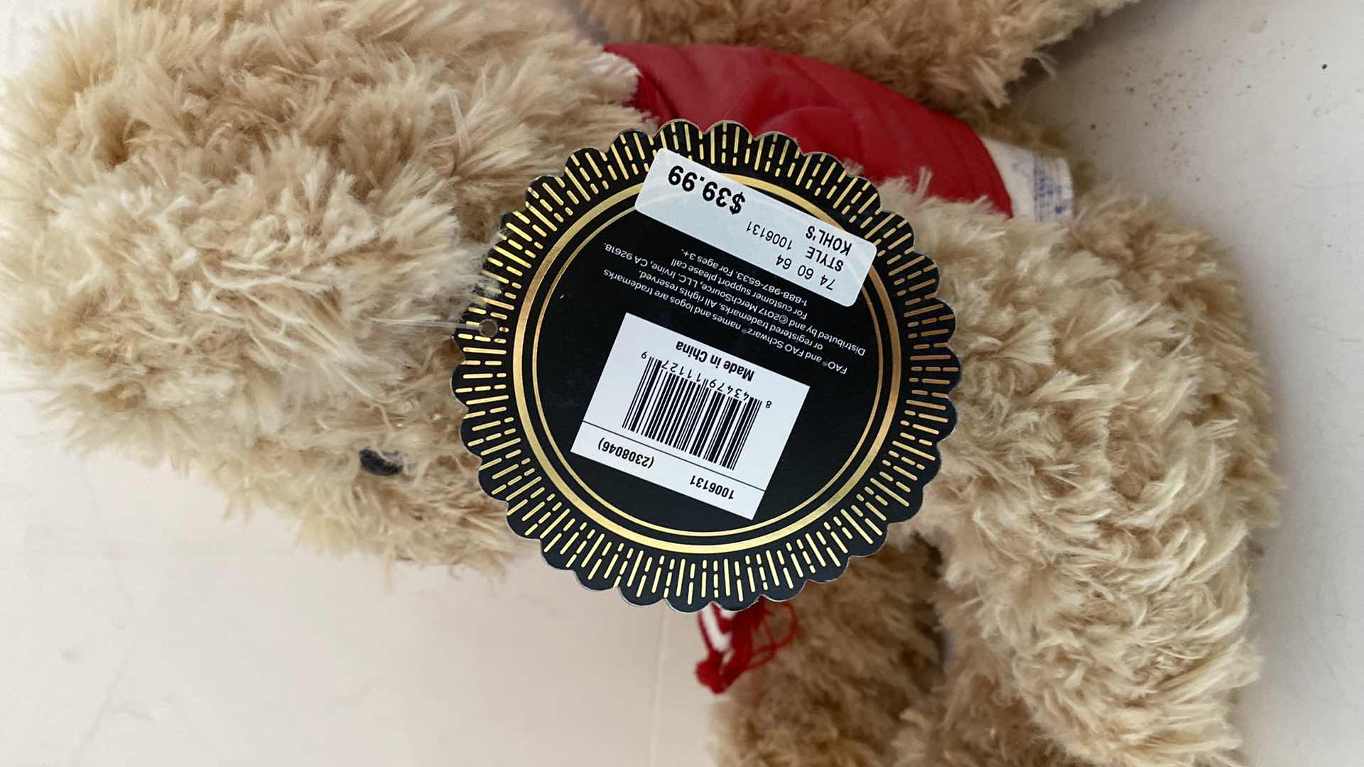 Photo 1 of NEW WITH TAGS F.A.O. SCHWARZ BEARS 16”