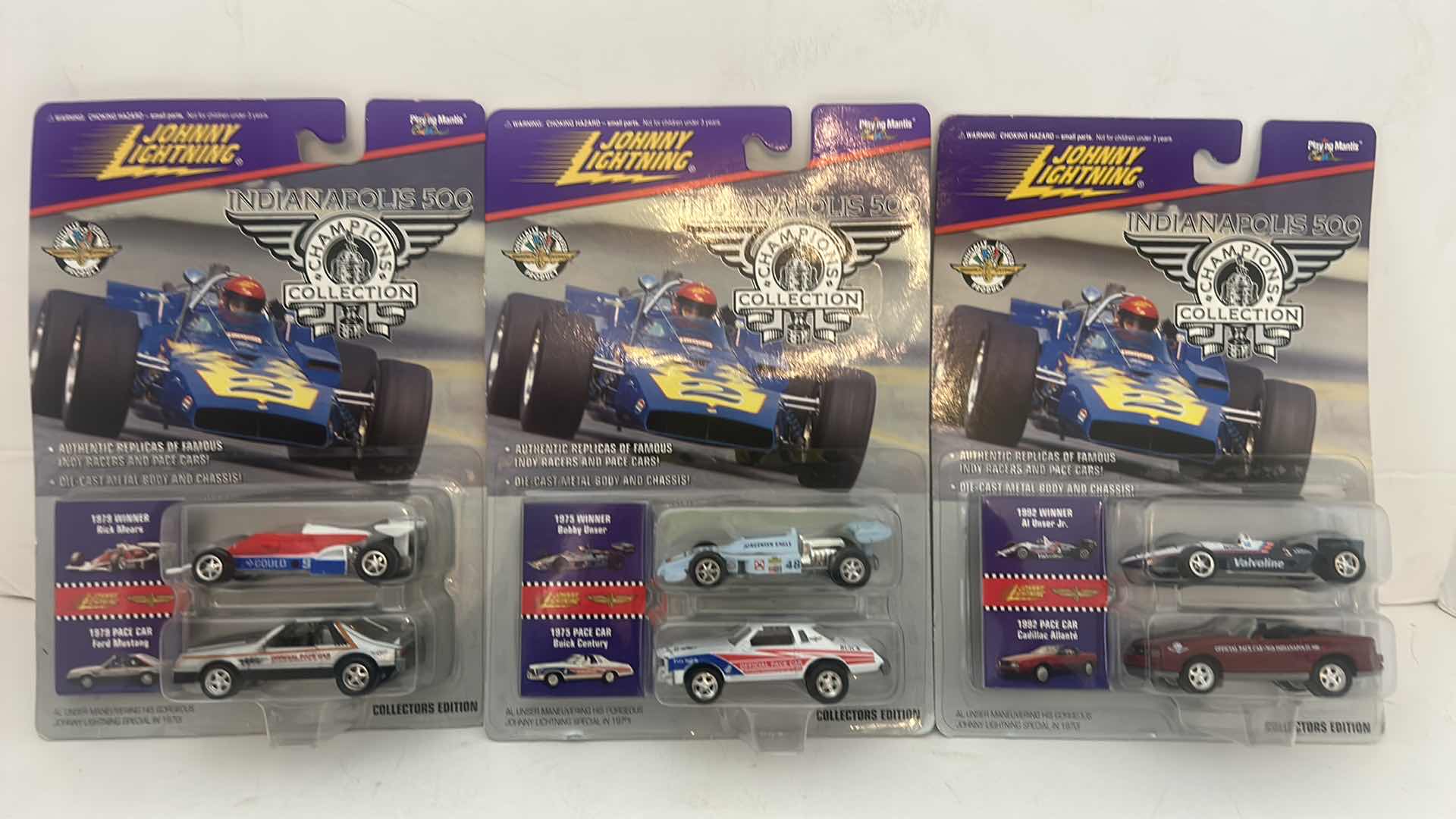 Photo 1 of 3 - 2 PACK JOHNNY LIGHTNING INDIANAPOLIS 500 CHAMPIONS COLLECTIBLES