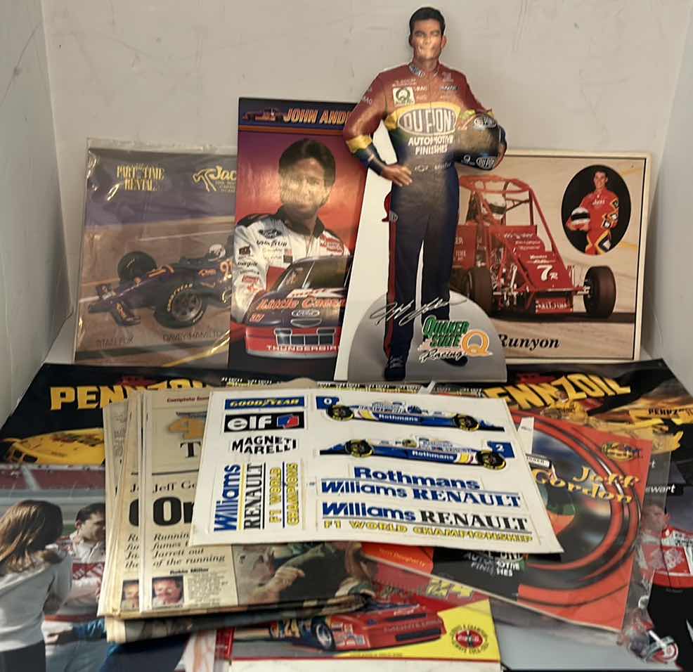 Photo 1 of CAR RACING COLLECTIBLES- PHOTOS , POSTERS, STICKERS AND MORE