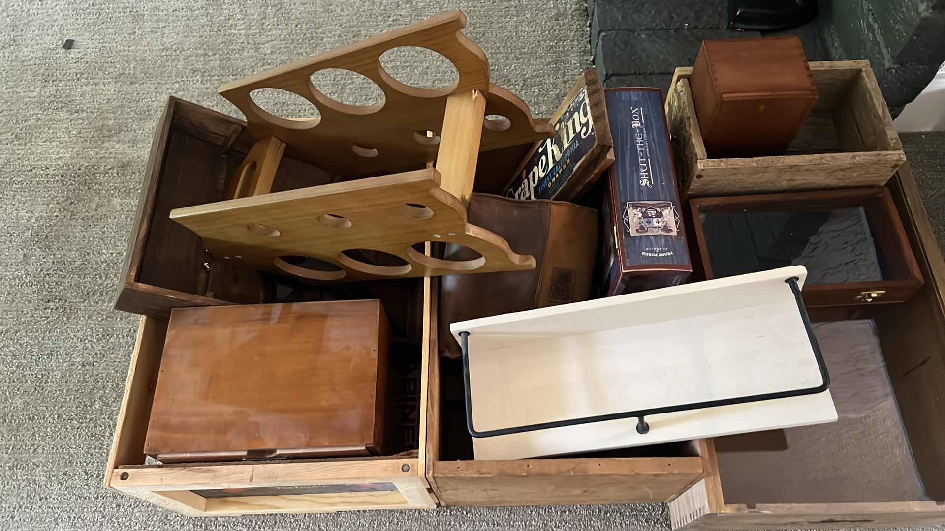 Photo 1 of ASSORTMENT WOODEN STORAGE CONTAINERS