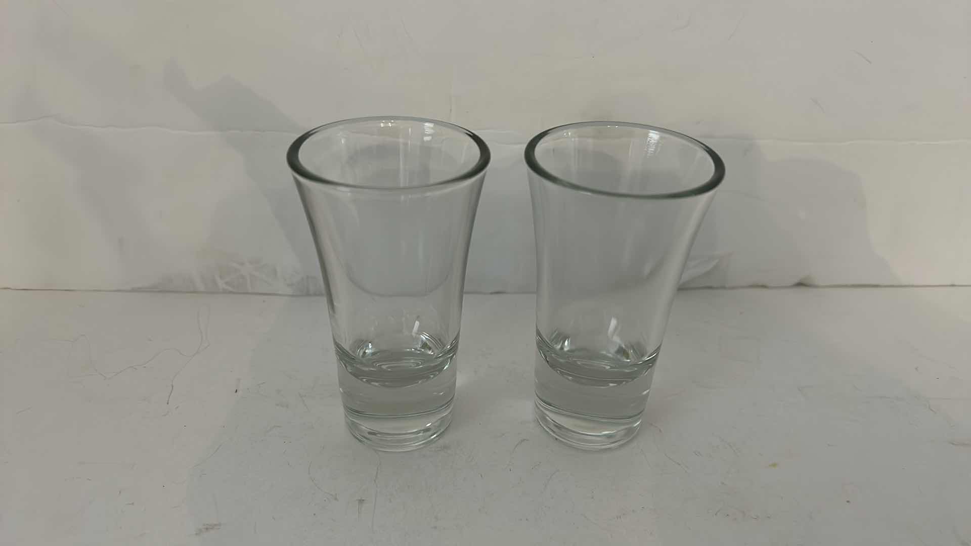 Photo 3 of BLUE GLASS SPHERE AND 2 SHOT GLASSES