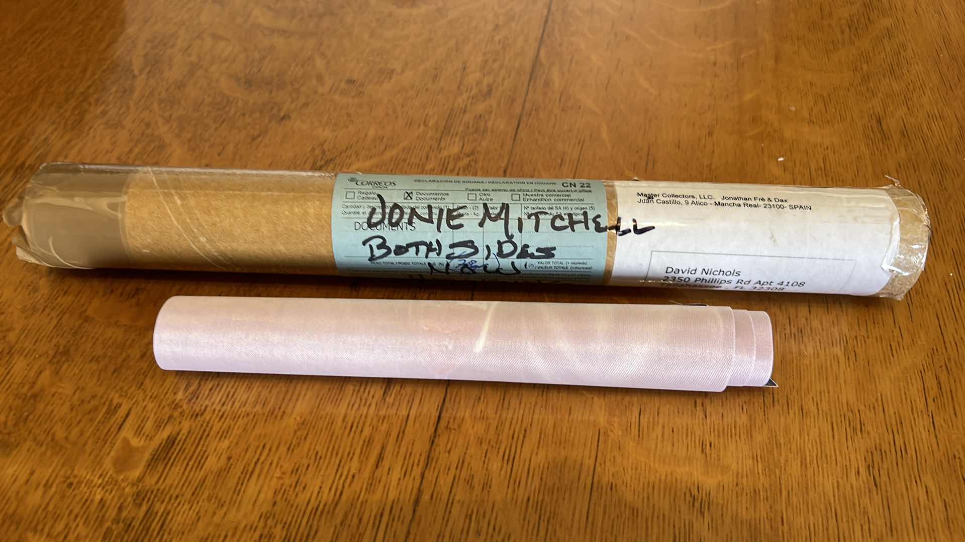 Photo 1 of JONI MITCHELL ARTWORK ON THIN FABRIC FROM MASTER COLLECTORS LLC SPAIN 8” x 12”