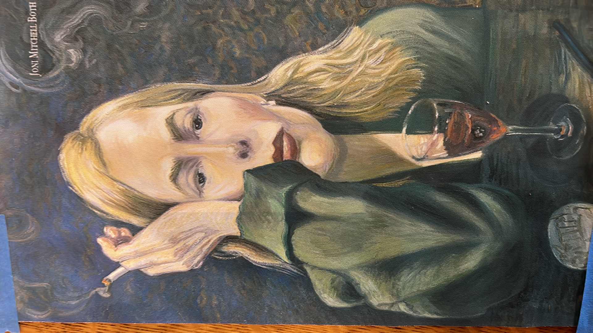 Photo 1 of JONI MITCHELL ARTWORK ON THIN FABRIC FROM MASTER COLLECTORS LLC SPAIN 8” x 12”