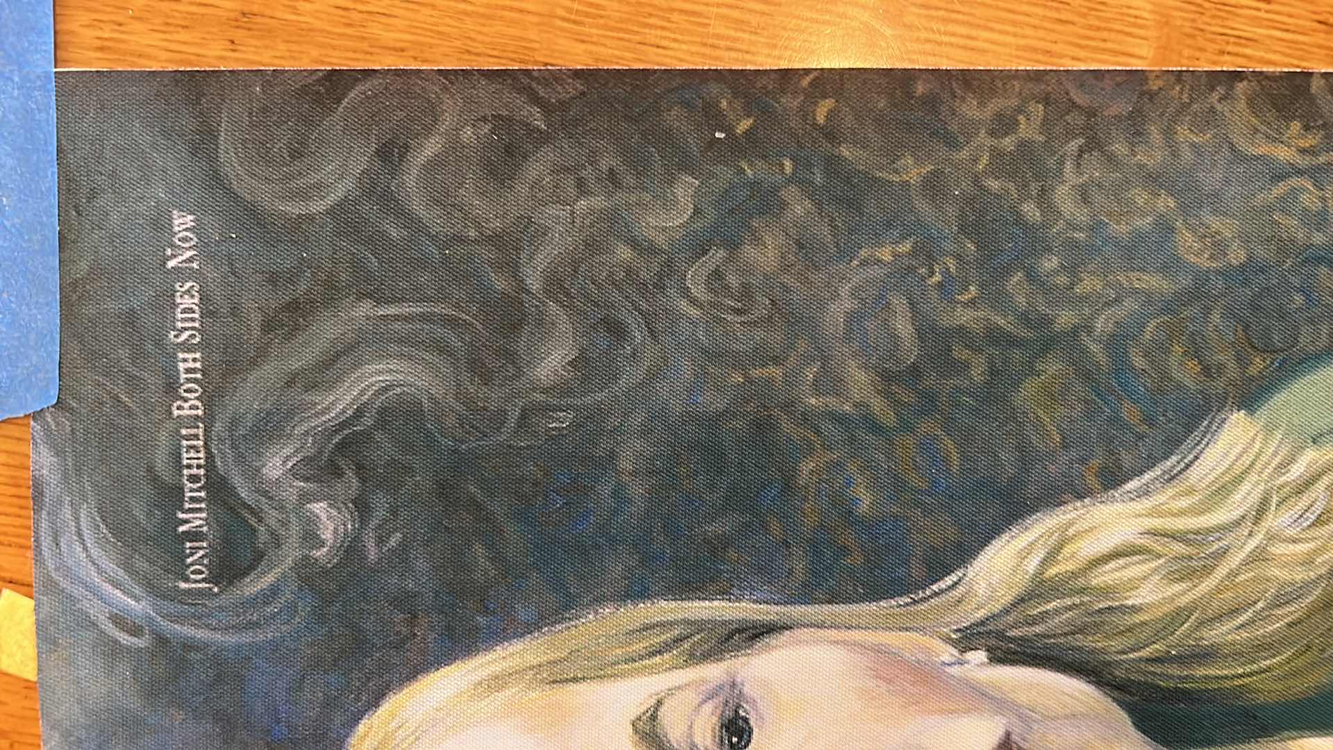 Photo 1 of JONI MITCHELL ARTWORK ON THIN FABRIC FROM MASTER COLLECTORS LLC SPAIN 8” x 12”