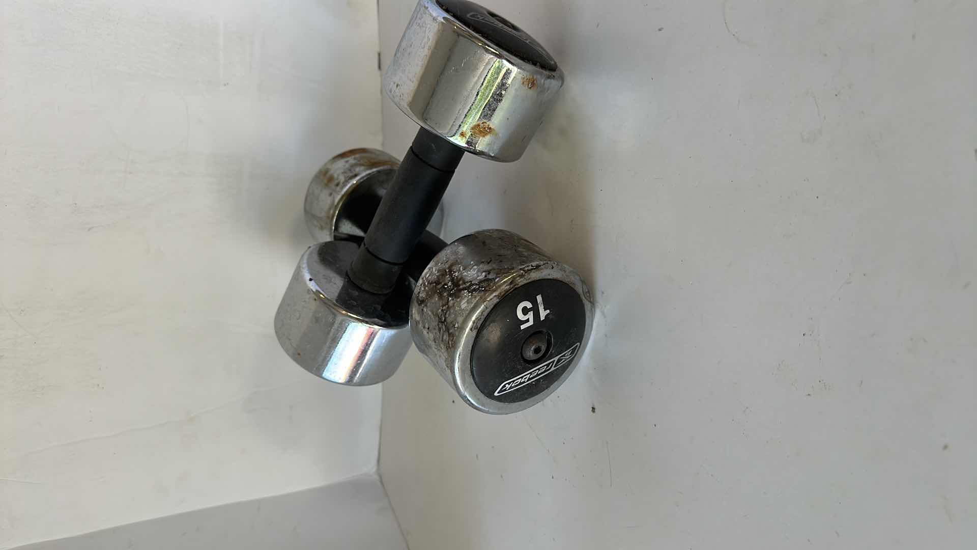 Photo 1 of TWO 15LB DUMBBELLS