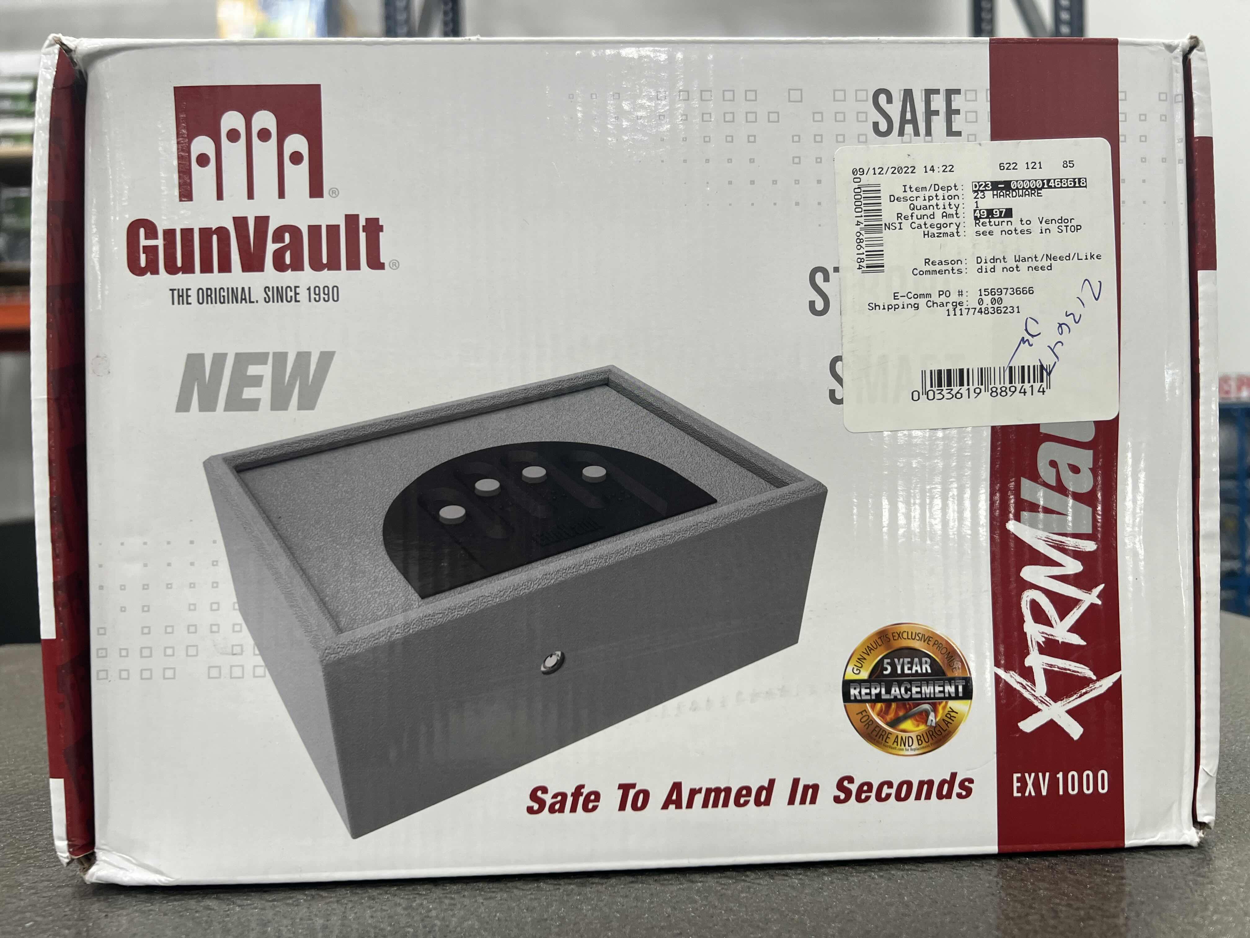 Photo 1 of NEW PORTABLE XTRM VAULT-GunVault “THE ORIGINAL SINCE 1990” NO EYES KEYPAD, 16 GAUGE STEEL BODY-GREY 4.5” x 11.5” H8.5”