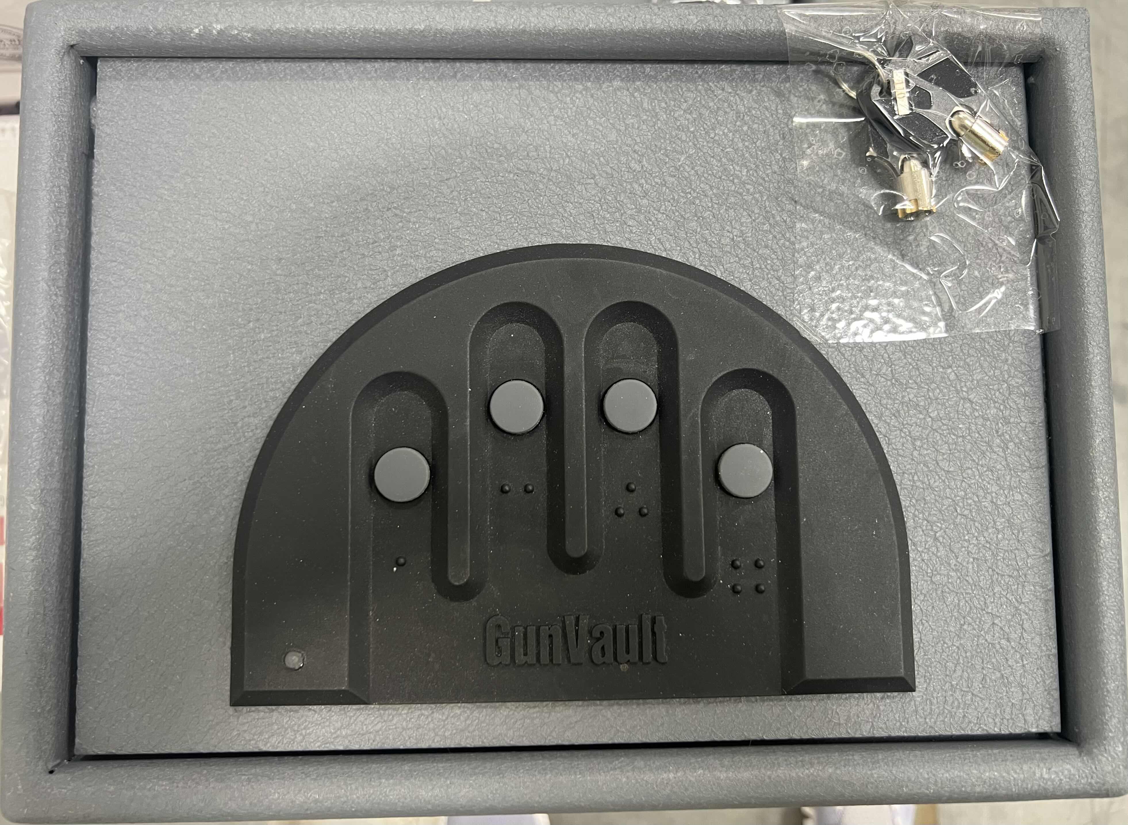 Photo 1 of NEW PORTABLE XTRM VAULT-GunVault “THE ORIGINAL SINCE 1990” NO EYES KEYPAD, 16 GAUGE STEEL BODY-GREY 4.5” x 11.5” H8.5”