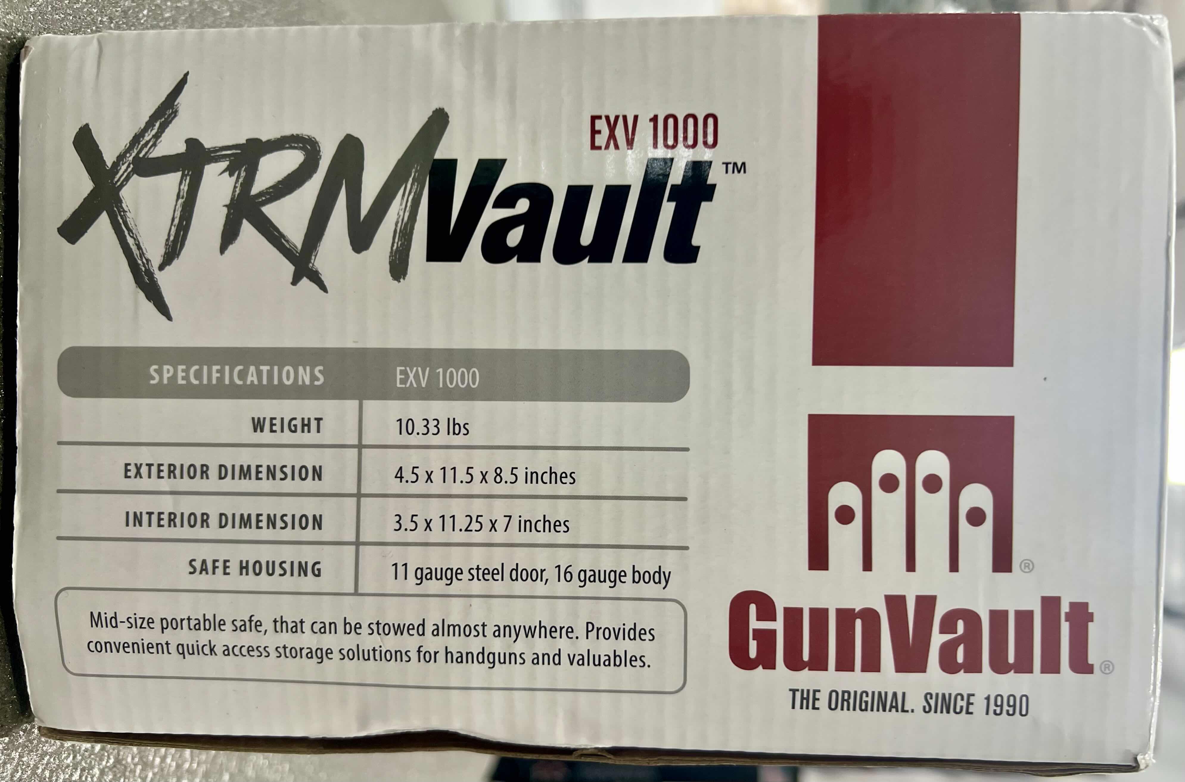 Photo 1 of NEW PORTABLE XTRM VAULT-GunVault “THE ORIGINAL SINCE 1990” NO EYES KEYPAD, 16 GAUGE STEEL BODY-GREY 4.5” x 11.5” H8.5”