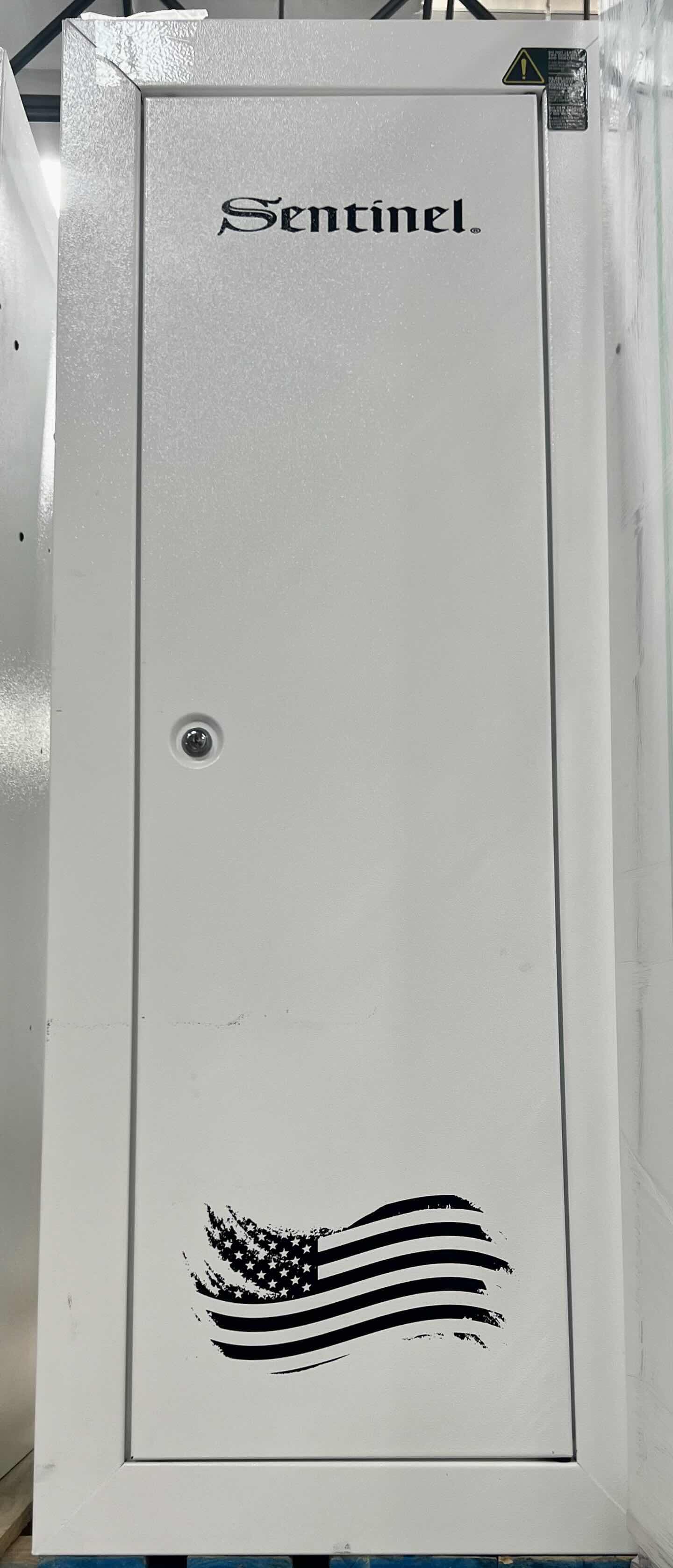 Photo 1 of SENTINEL SECURITY WHITE 12 CU FT CABINET W/ PORTABLE GUN CASE 
96lbs 21” x 18” H55” (18 GUN CAPACITY W 3 POINT LOCKING SYSTEM)