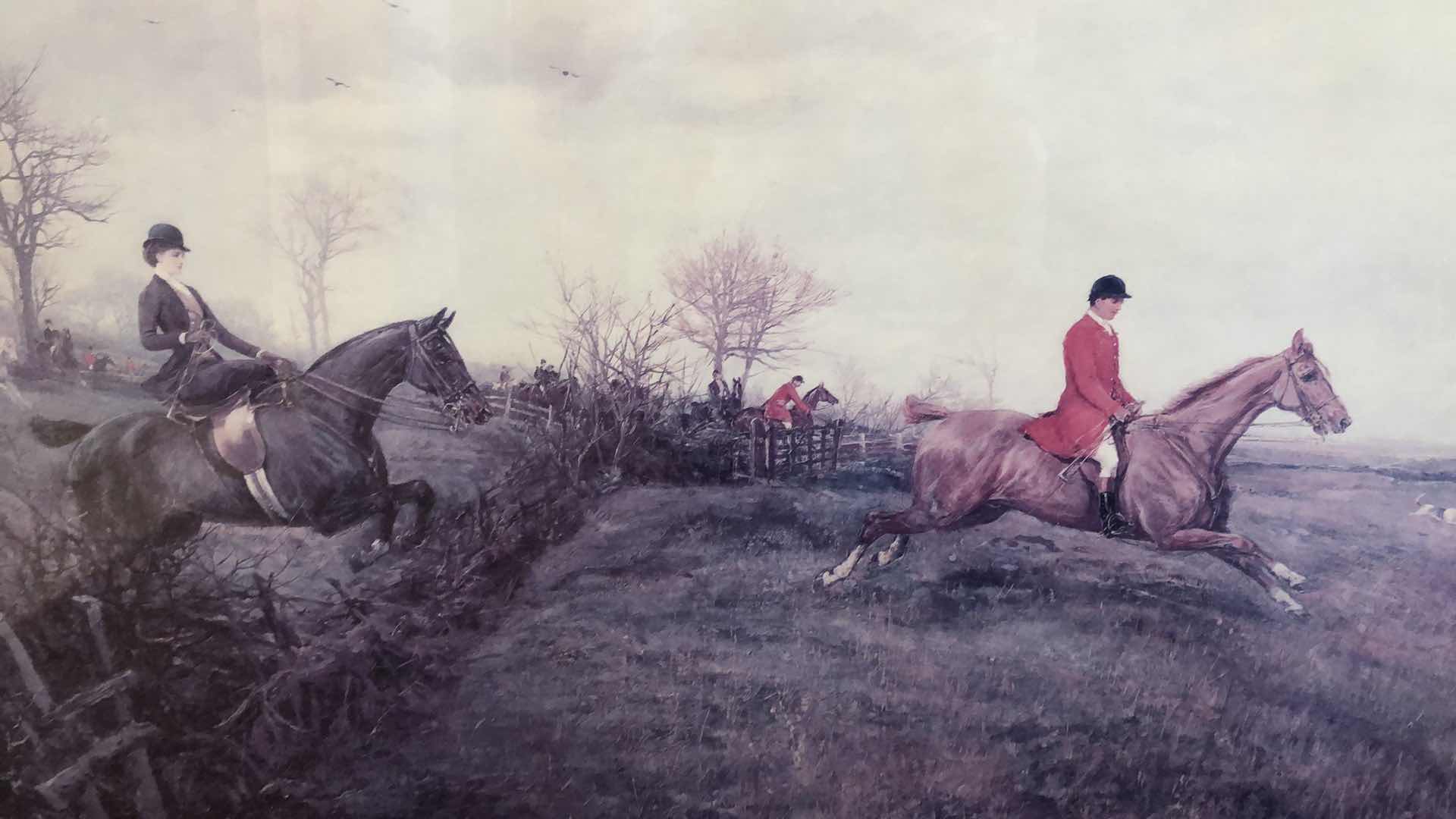 Photo 1 of FOX HUNTING MATTED PRINT 38” X 27”