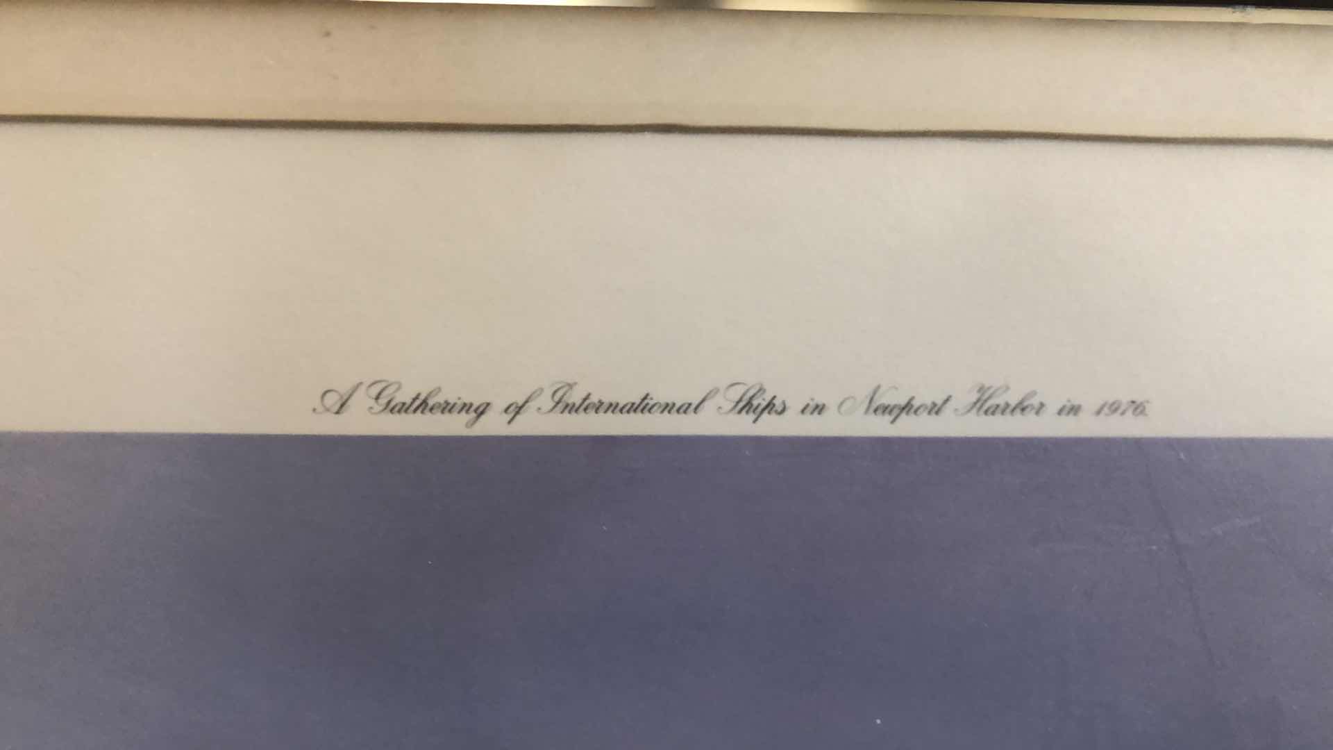 Photo 1 of NEWPORT HARBOR SHIP PRINT 1976 29”  X 24”