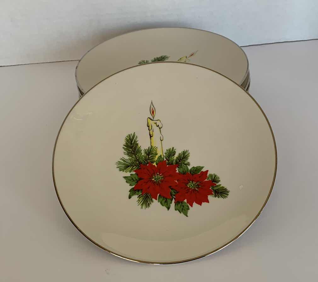 Photo 1 of 6 - TRIOMPHE POINSETTIA CHRISTMAS PLATES 8.5"