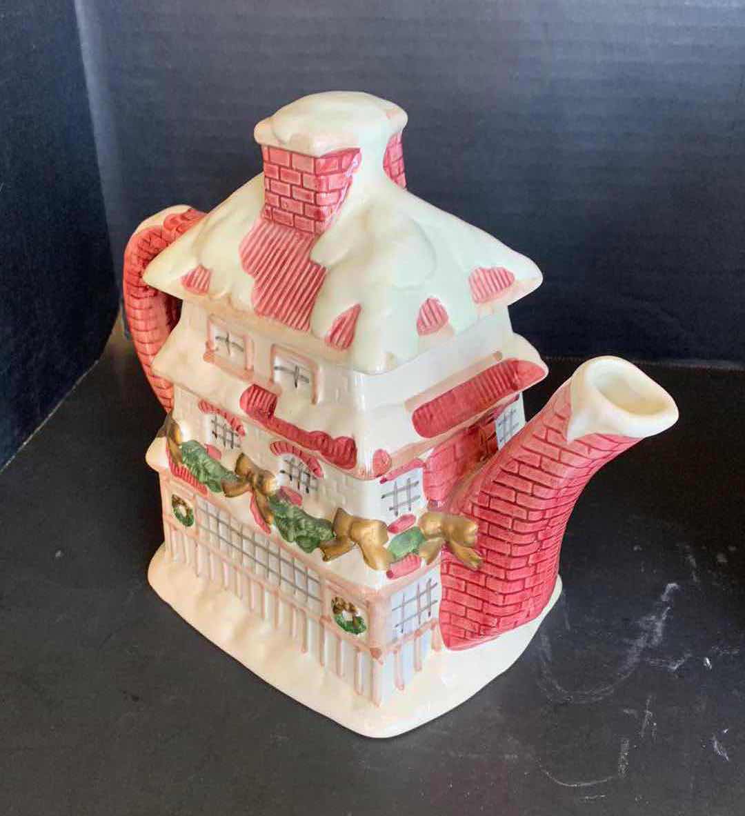 Photo 1 of BRICK COTTAGE CHRISTMAS TEAPOT AND 8” BRANTWOOD CHRISTMAS PLATE