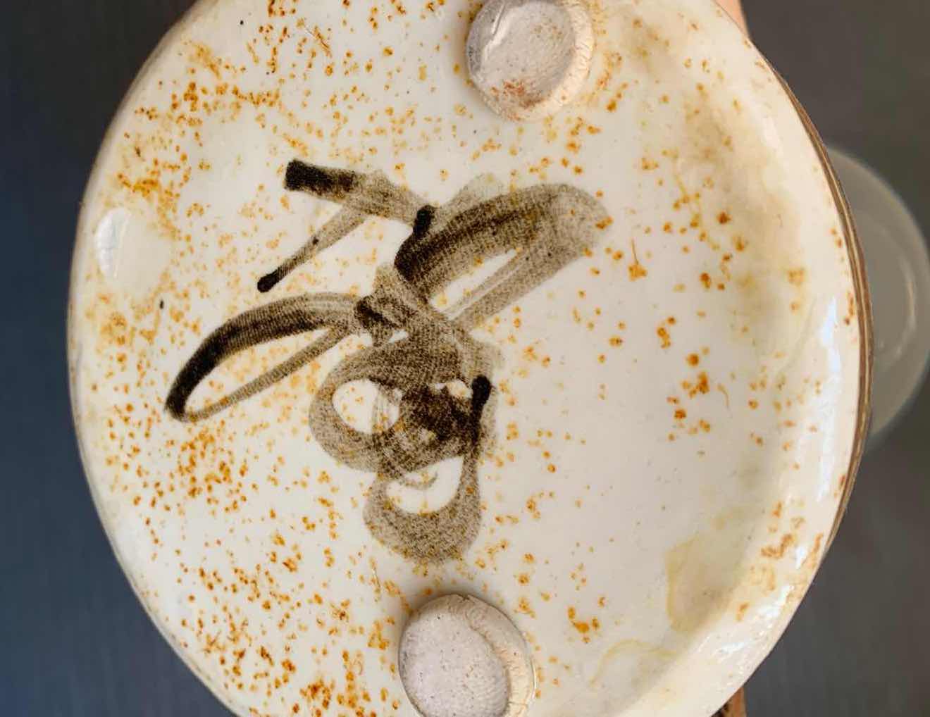 Photo 1 of KEROSENE OIL LAMP WITH SIGNED POT 13"