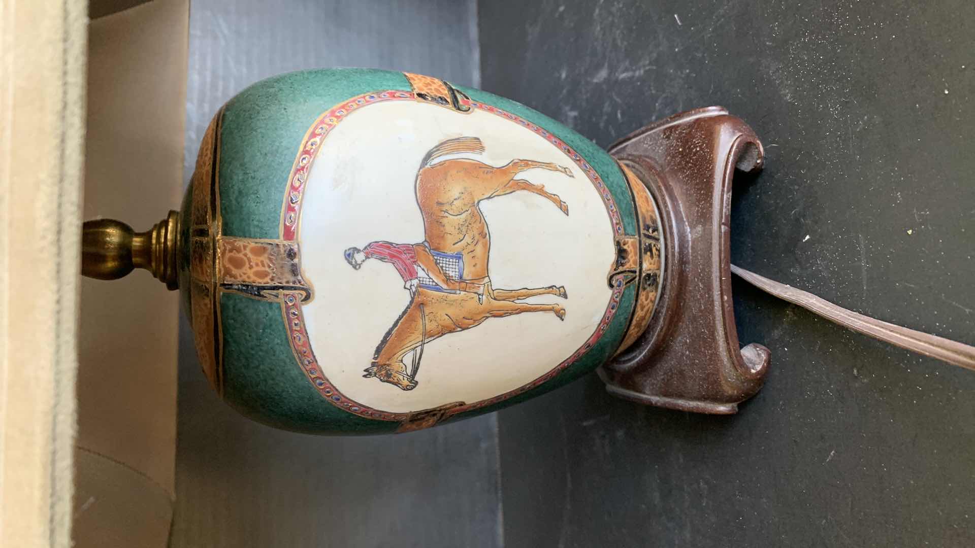 Photo 1 of EQUESTRIAN PORCELAIN TABLE LAMP H19"
