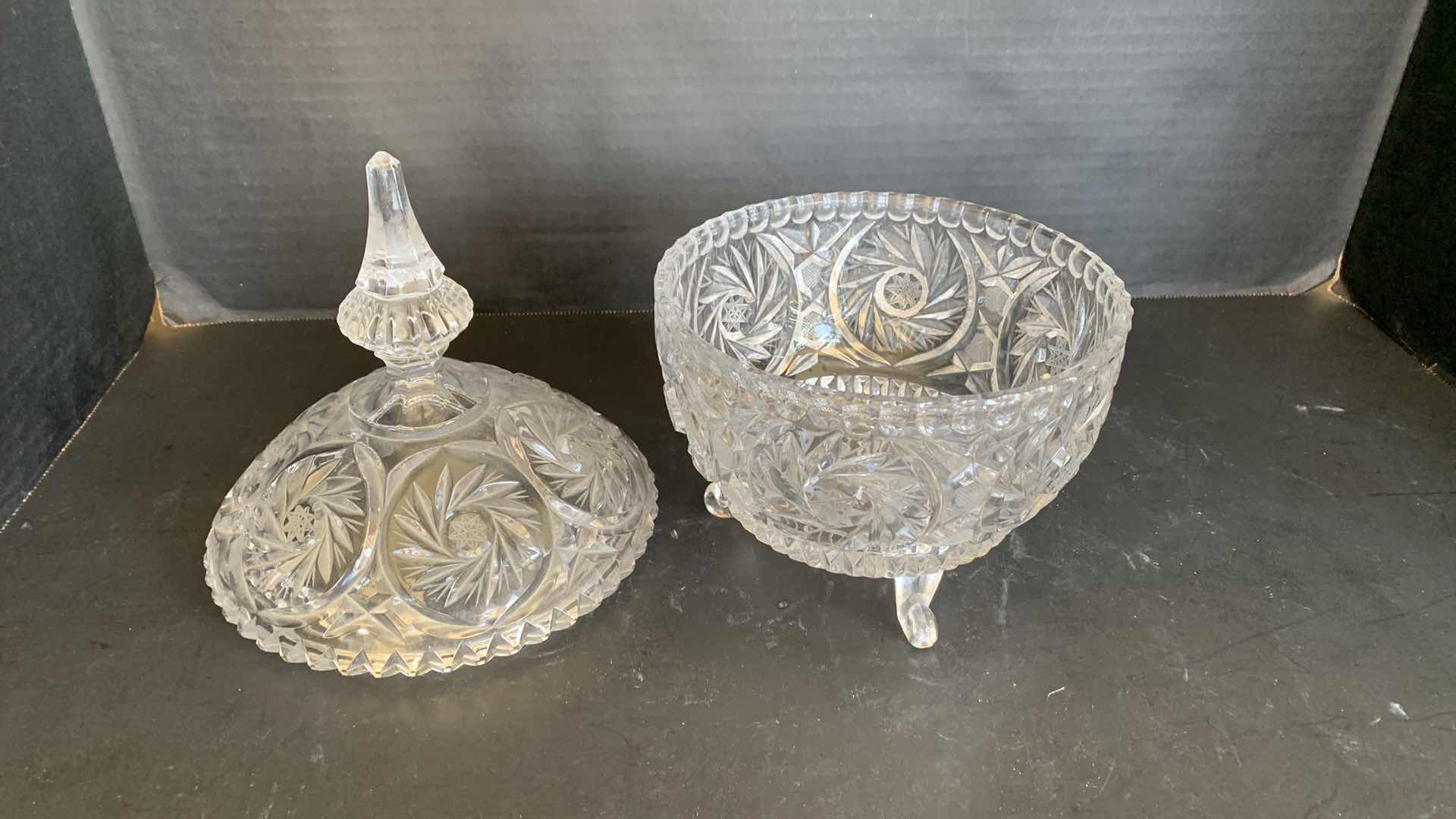 Photo 1 of CRYSTAL CANDY DISH WITH LID 6"