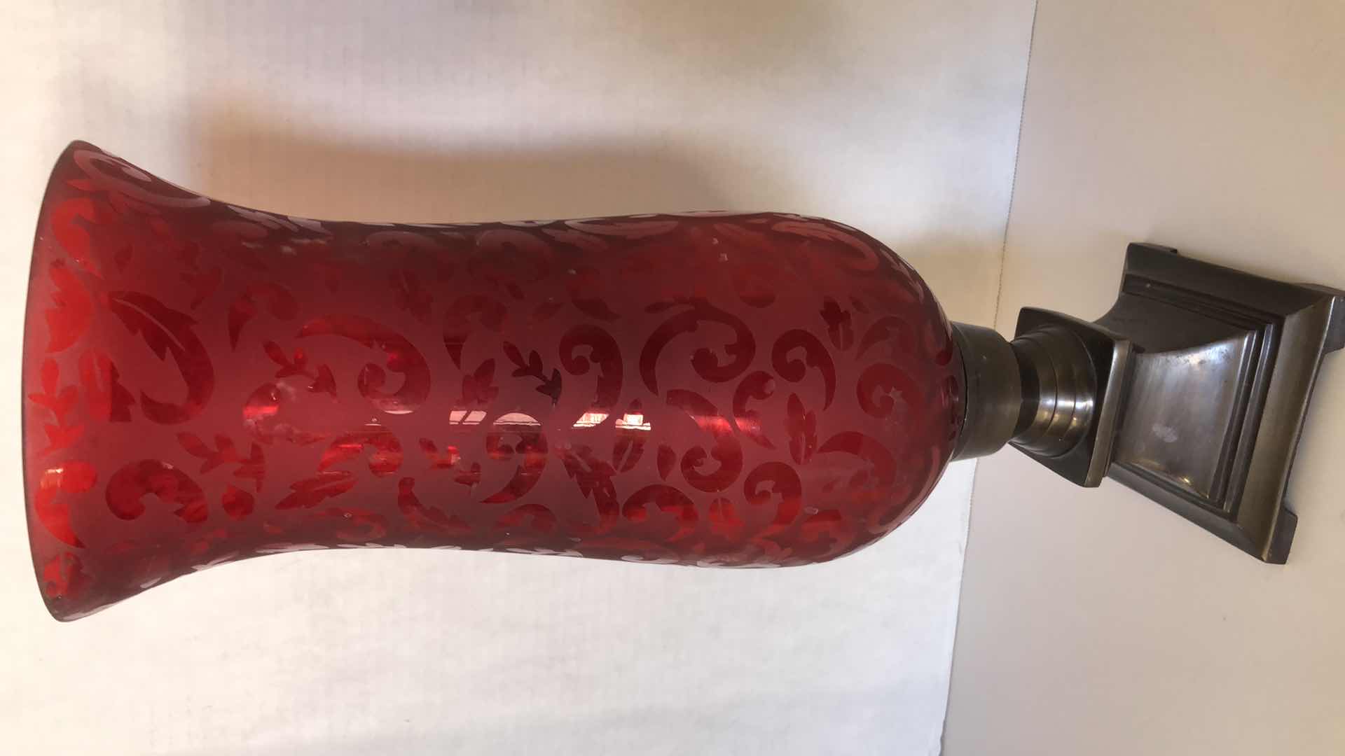 Photo 1 of RED GLASS CANDLE H 18”