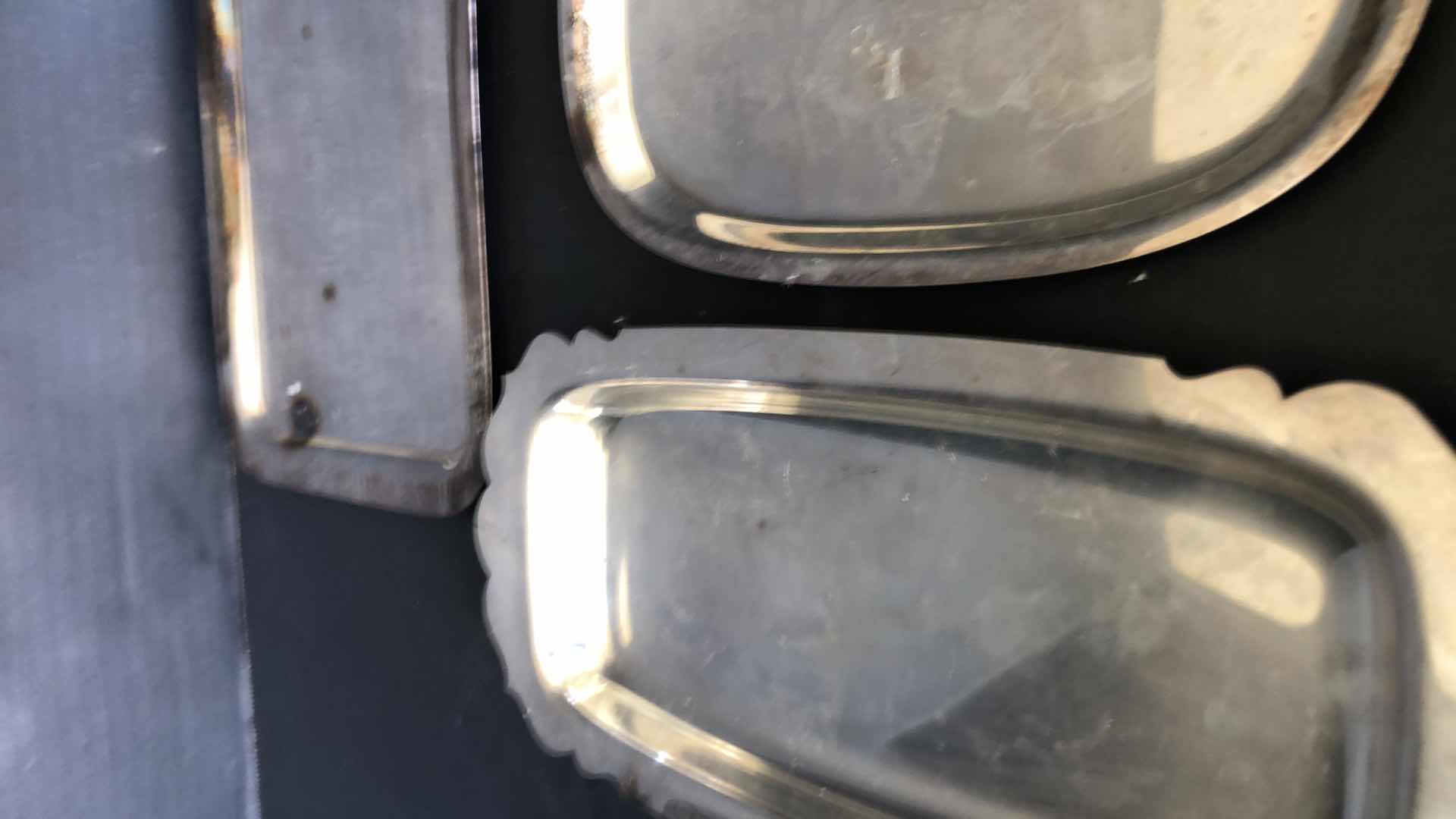 Photo 1 of 4-SILVER PLATED SERVING TRAYS