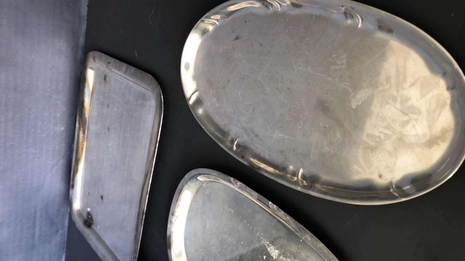 Photo 1 of 4-SILVER PLATED SERVING TRAYS