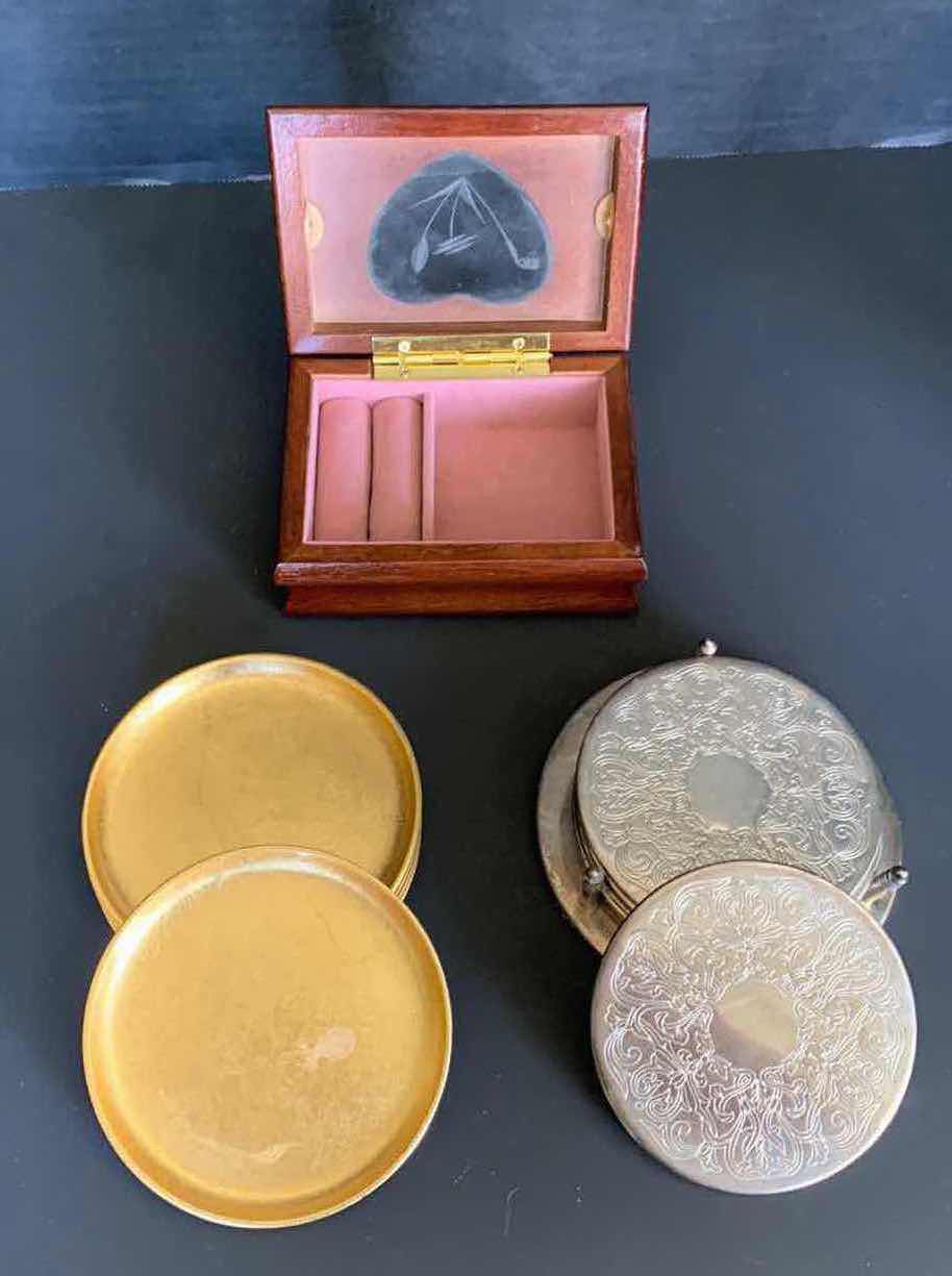 Photo 1 of 2 SETS OF COASTERS AND JEWELRY BOX