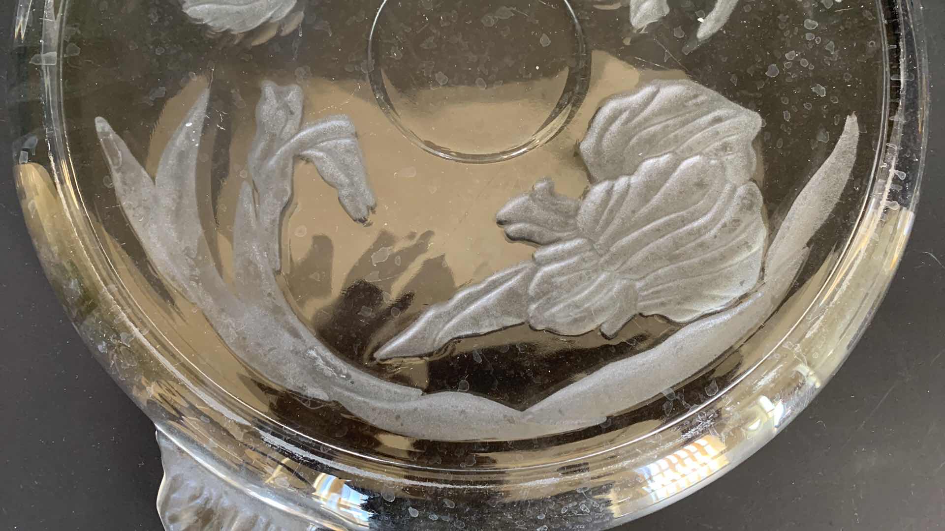 Photo 1 of 12” FLORAL FROSTED IRIS PLATTER