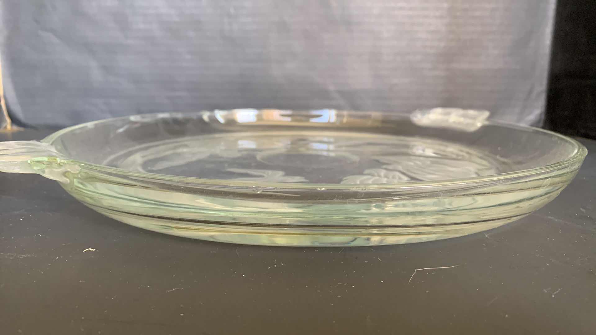 Photo 1 of 12” FLORAL FROSTED IRIS PLATTER