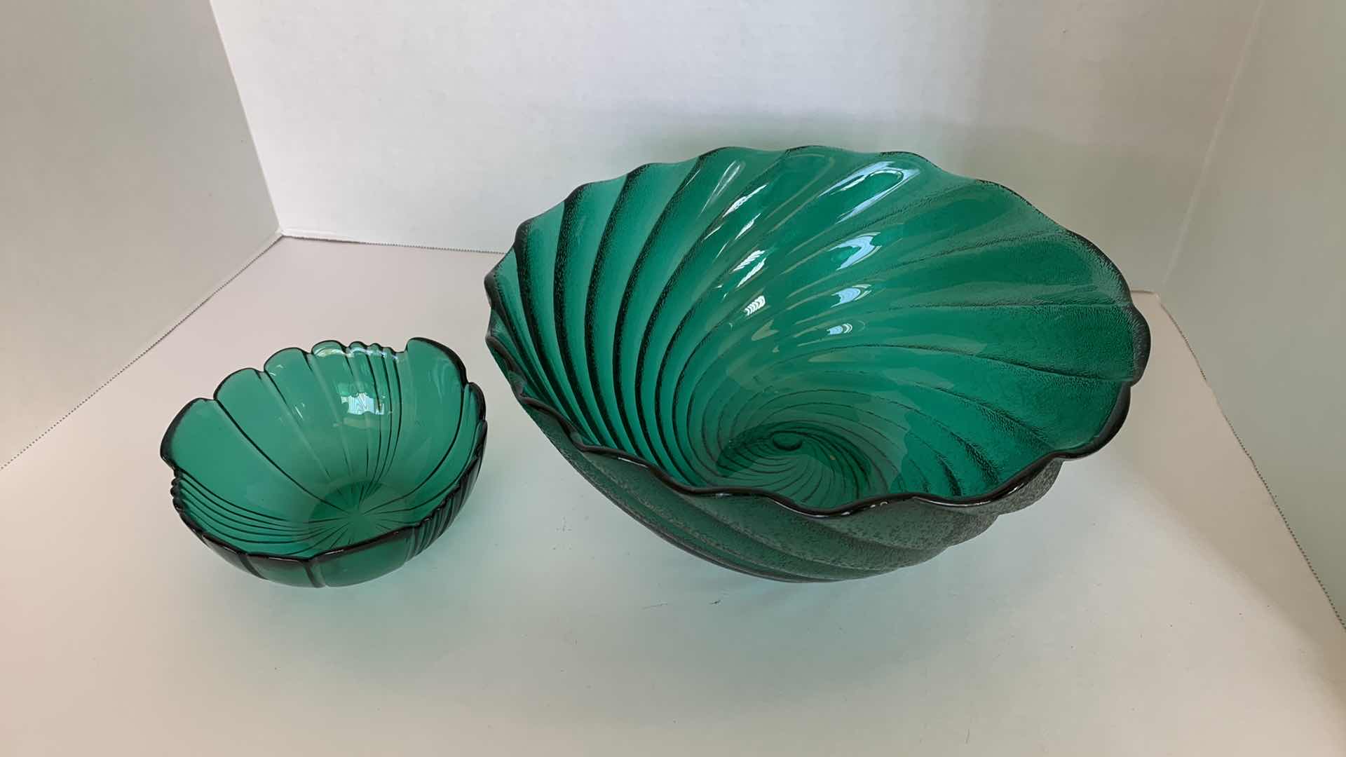 Photo 1 of 11” GLASS BOWL WITH 6” GLASS SALAD BOWL