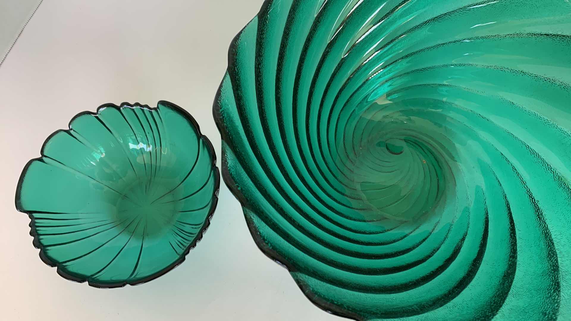 Photo 1 of 11” GLASS BOWL WITH 6” GLASS SALAD BOWL