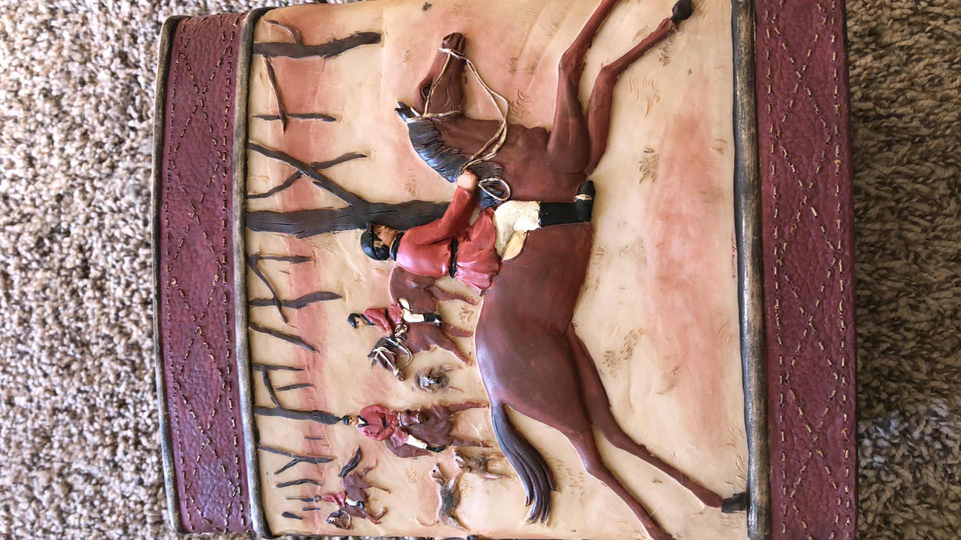 Photo 1 of FOX HUNT RESIN WASTE BASKET AND TISSUE HOLDER