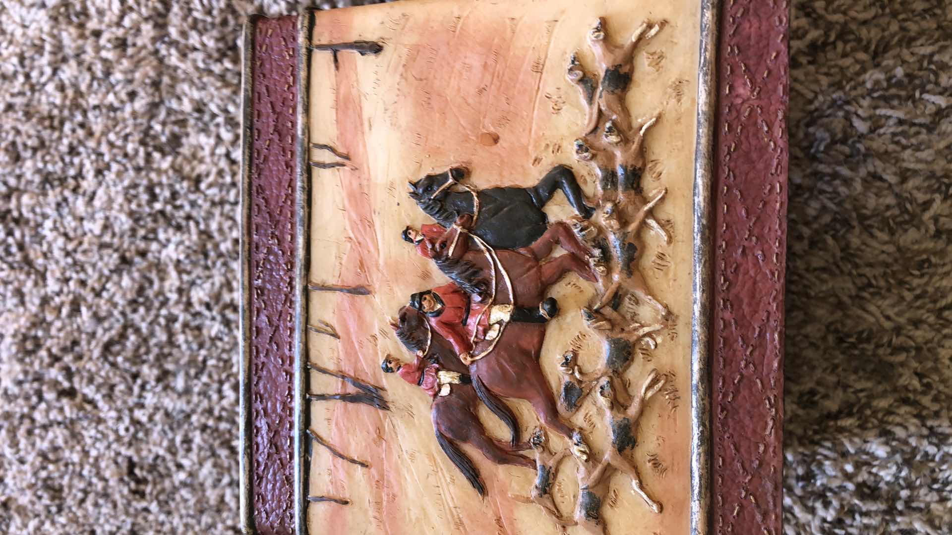 Photo 1 of FOX HUNT RESIN WASTE BASKET AND TISSUE HOLDER