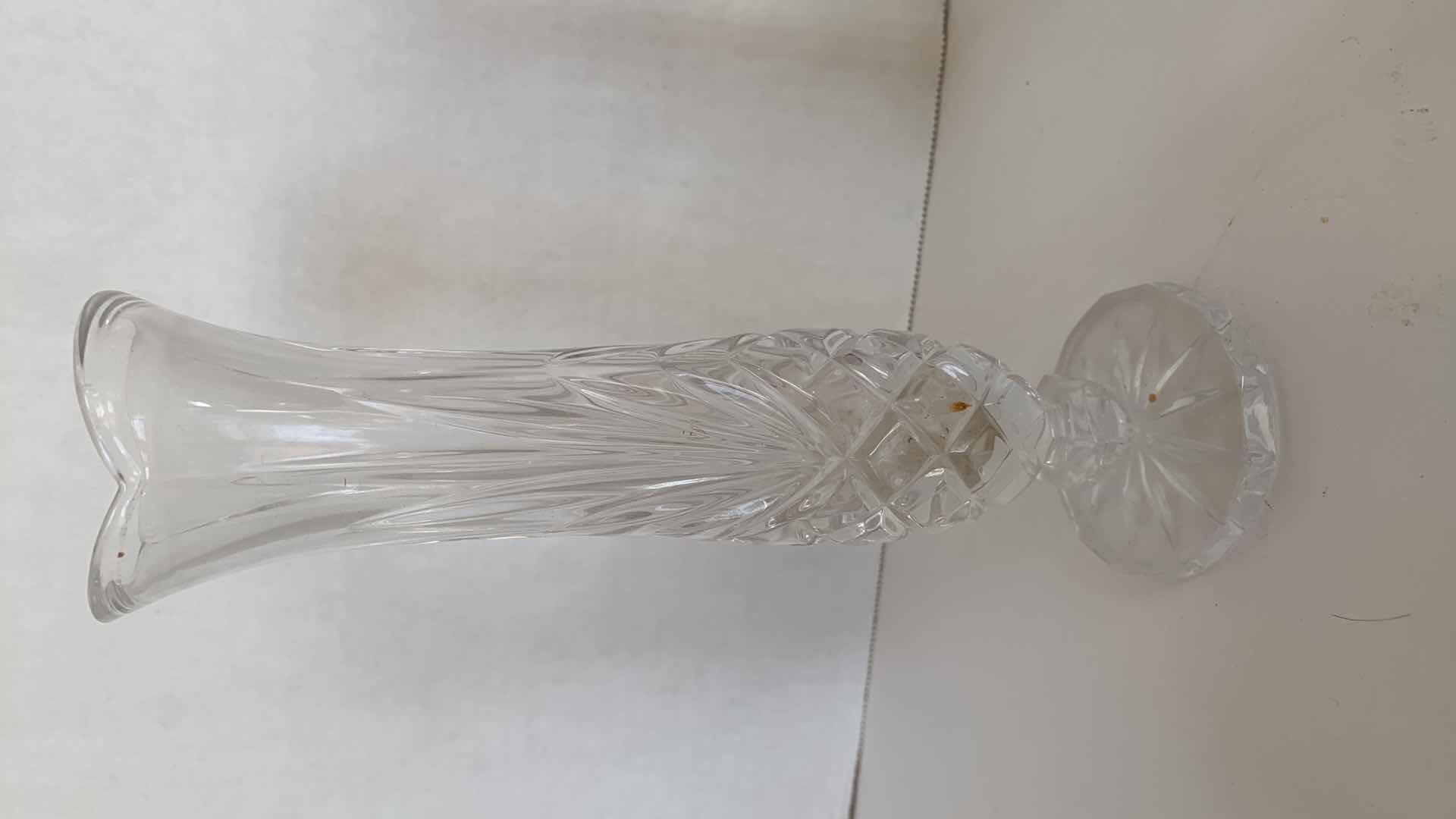 Photo 1 of 3-GLASS CANDLE HOLDERS, GLASS VASE