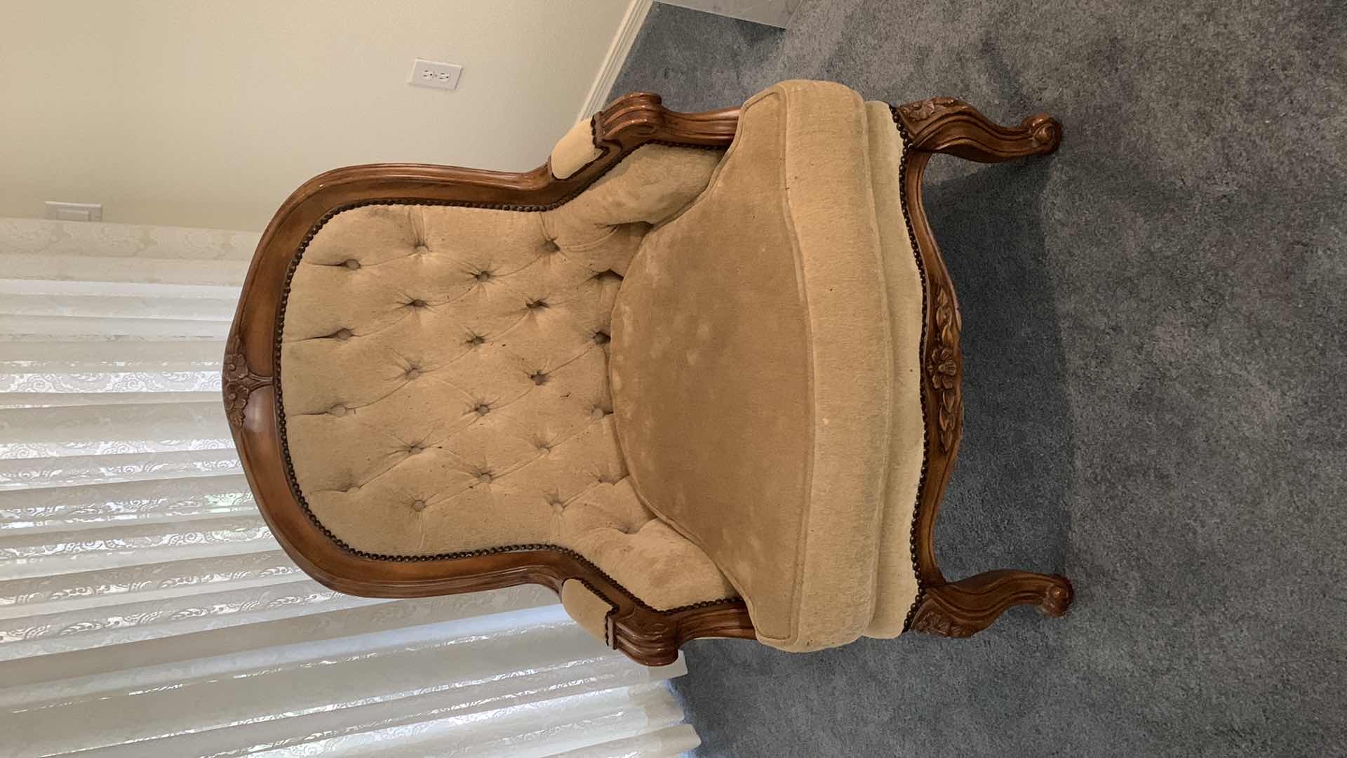 View 1 of FRENCH STYLE LOUIS XV FAUTEUIL ARMCHAIR 26" X 24" H 38.5"