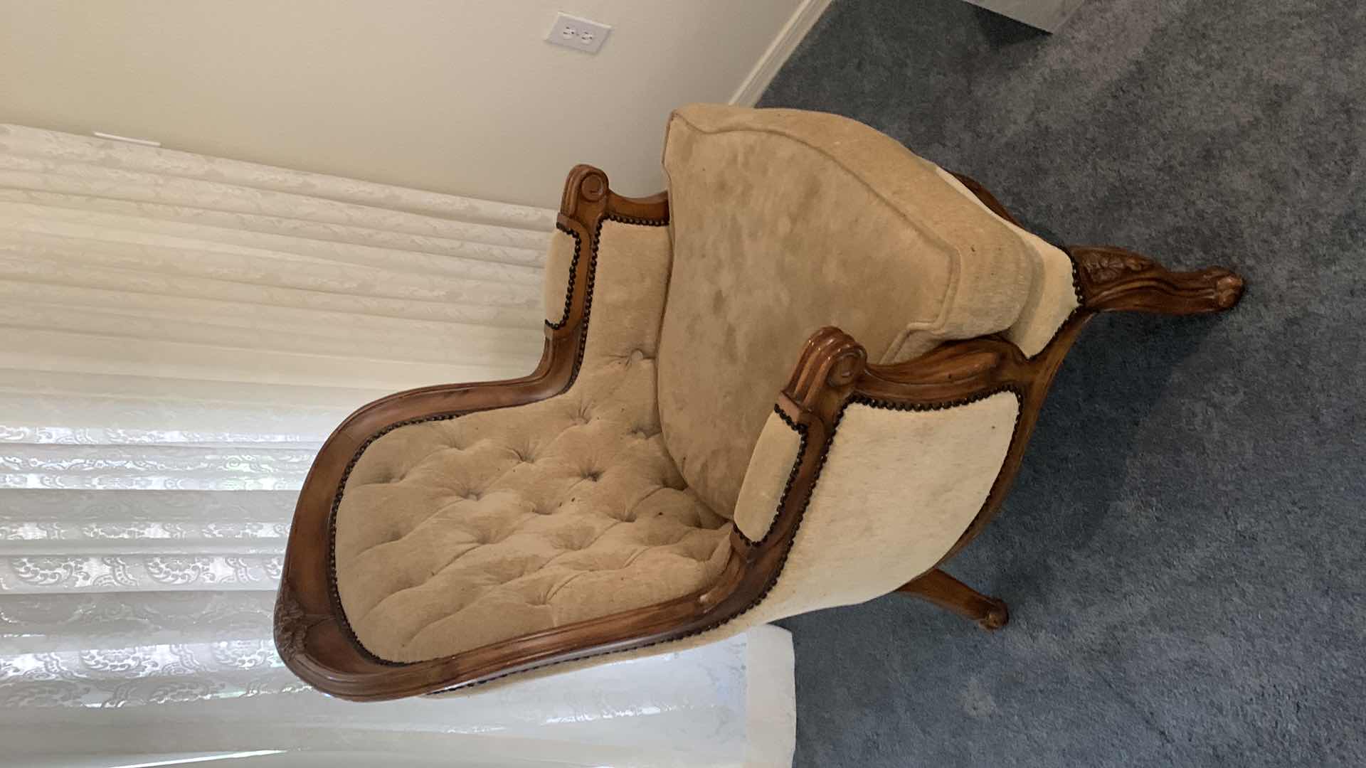 View 2 of FRENCH STYLE LOUIS XV FAUTEUIL ARMCHAIR 26" X 24" H 38.5"