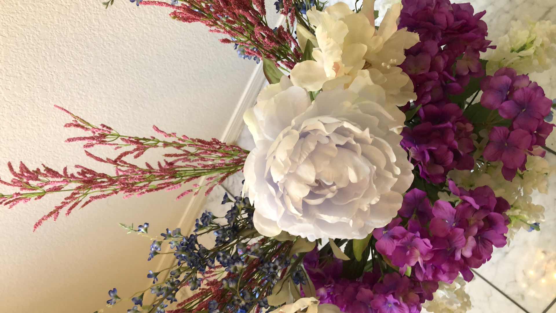 Photo 1 of FAUX PLANTS IN GLASS VASE H 36”