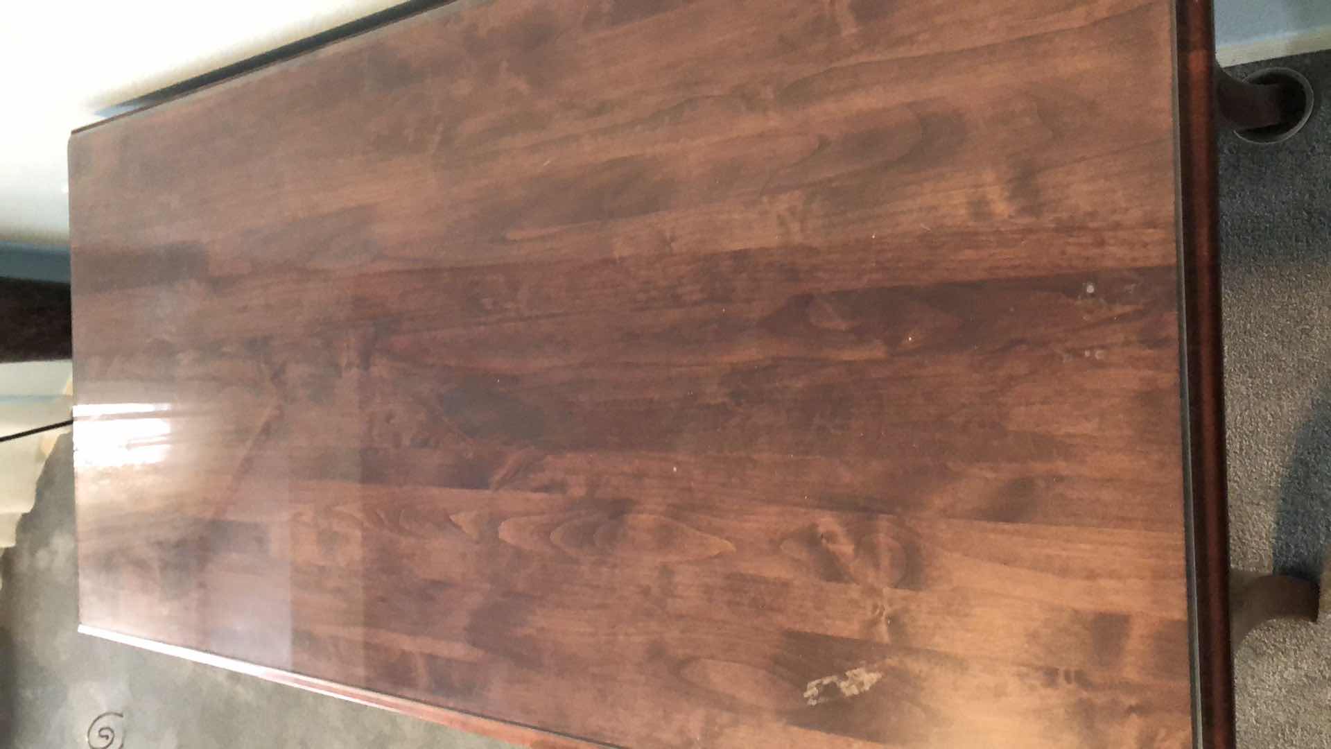 Photo 1 of FRENCH COUNTRY CABROLIE WRITING TABLE WITH GLASS TOP 54” X 27” H 30”