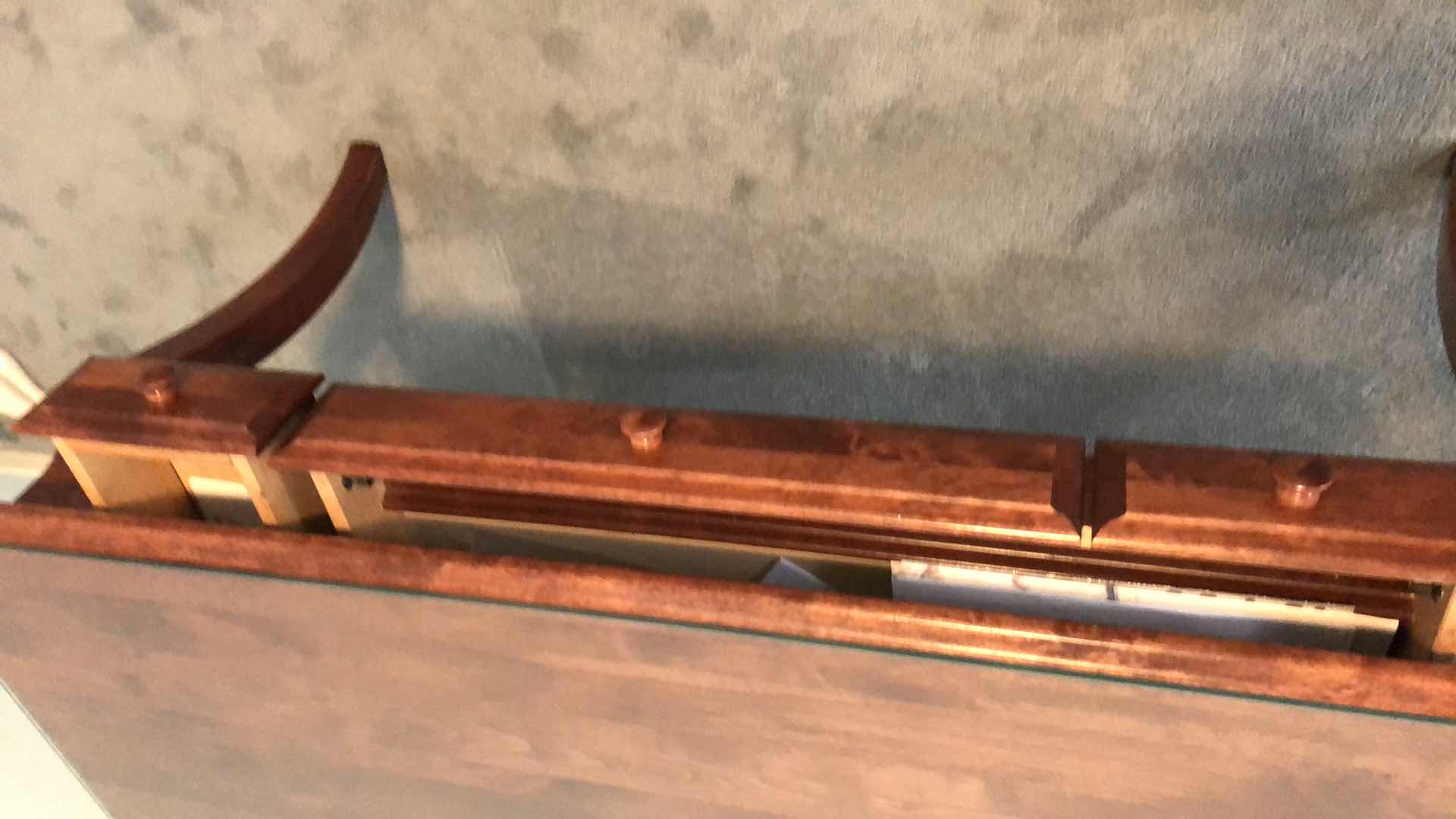 Photo 1 of FRENCH COUNTRY CABROLIE WRITING TABLE WITH GLASS TOP 54” X 27” H 30”