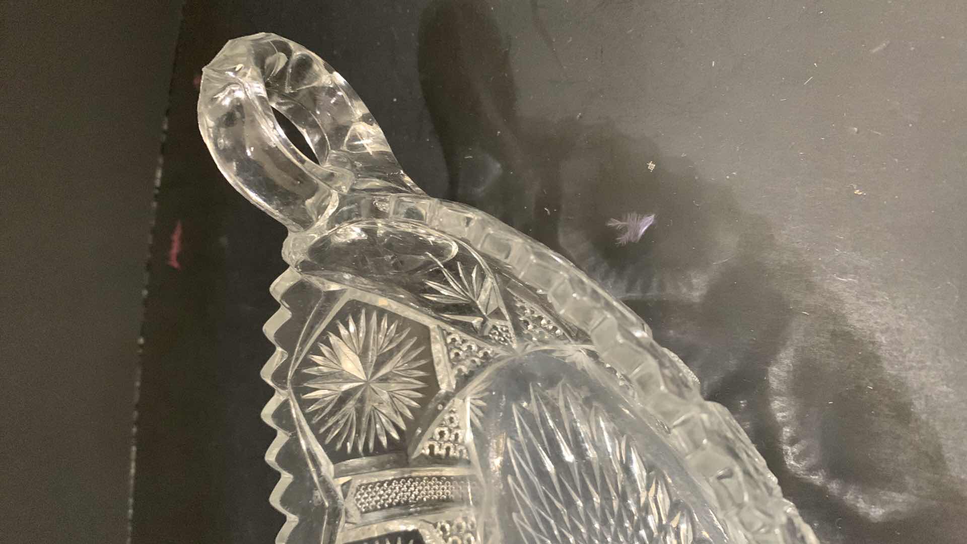 Photo 1 of DOUBLE HANDLED OVAL GLASS CANDY DISH