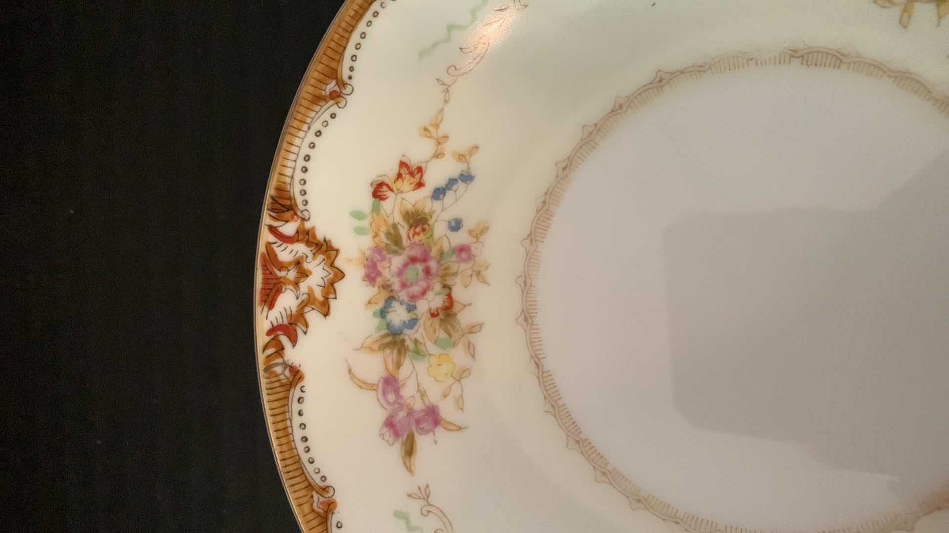 Photo 1 of SAMPY HAND PAINTED DAPHNE DINNER PLATES (12), SALAD BOWLS (12), SIDE PLATES (12), BREAD PLATES (12) AND BERRY BOWLS (10)