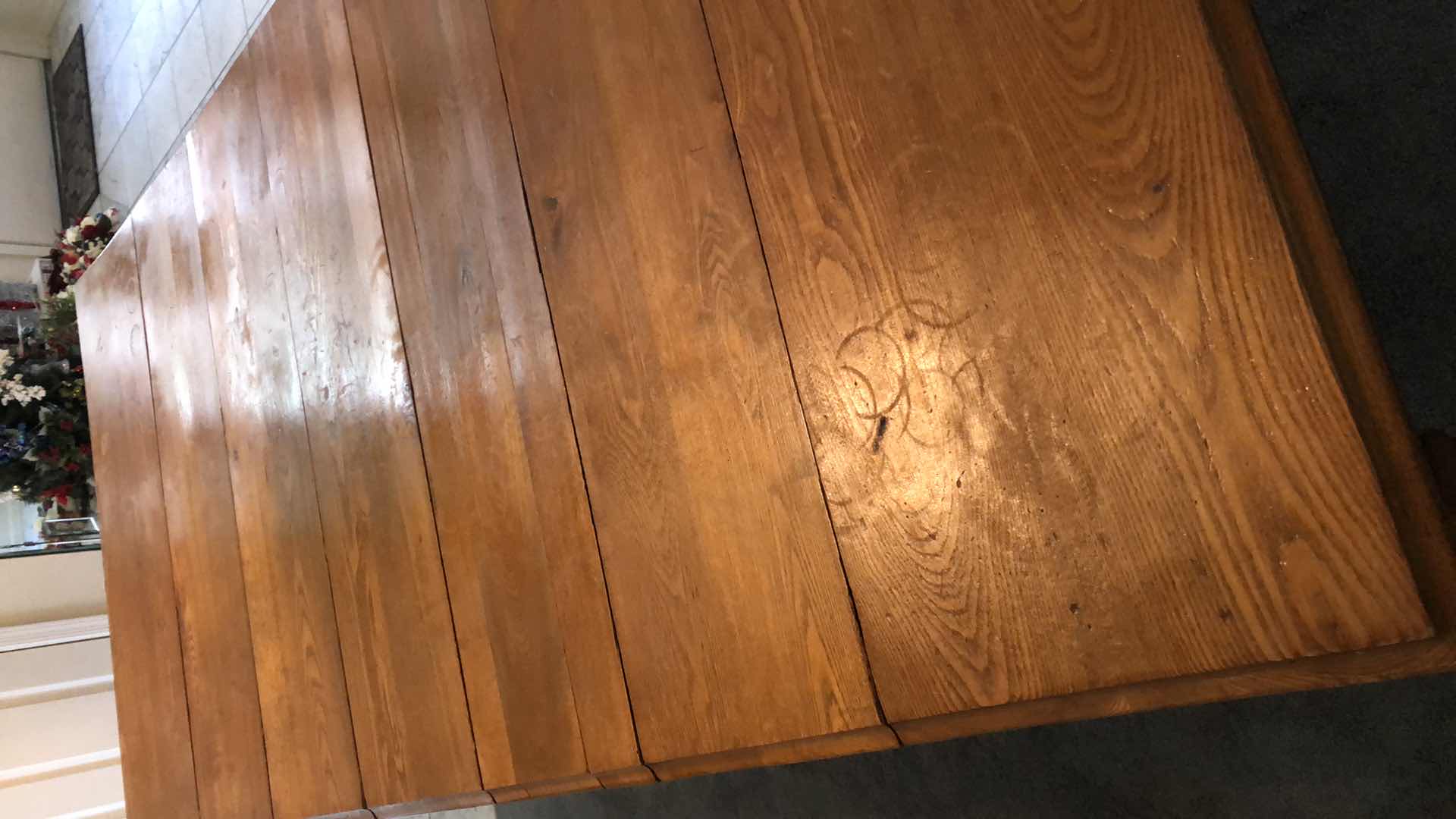 Photo 1 of EARLY 20TH CENTURY OAK TABLE WITH 5 LEAVES 81” X41” H 30”