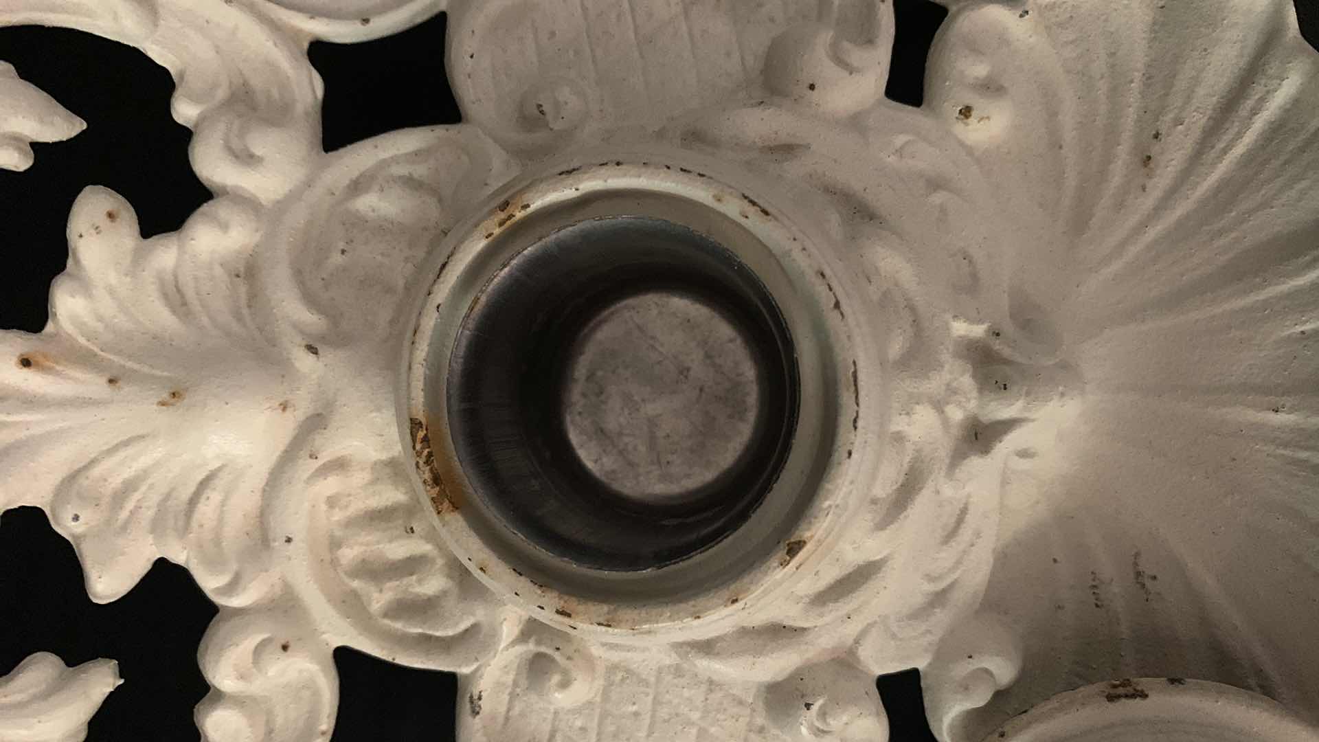 Photo 1 of CAST IRON INK WELL AND CAST IRON FLORAL DECOR